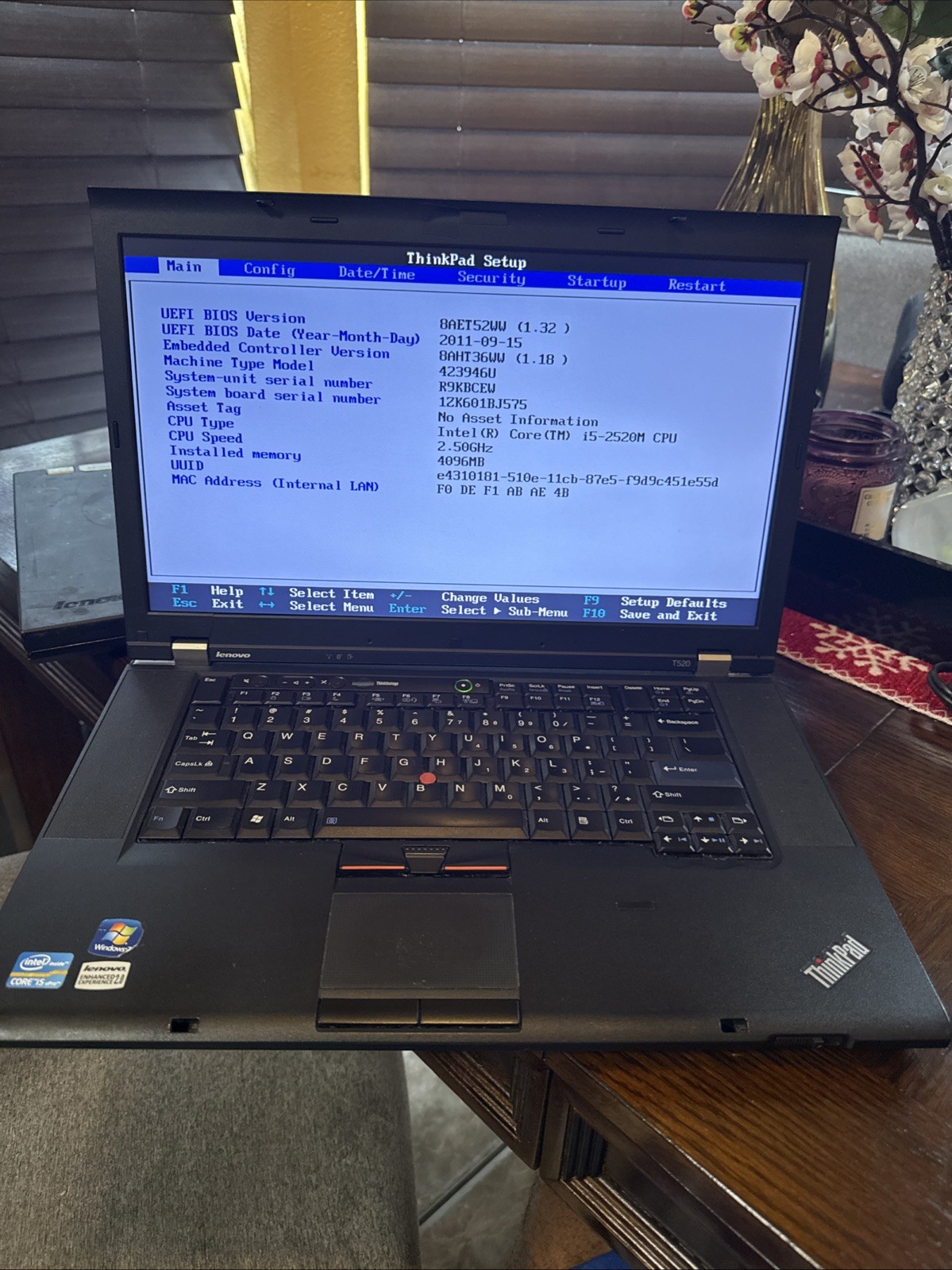 Lenovo ThinkPad T530 INTEL CORE i5-3320M 2.50 GHz 6GB 500GB HHD Win 10 Pro