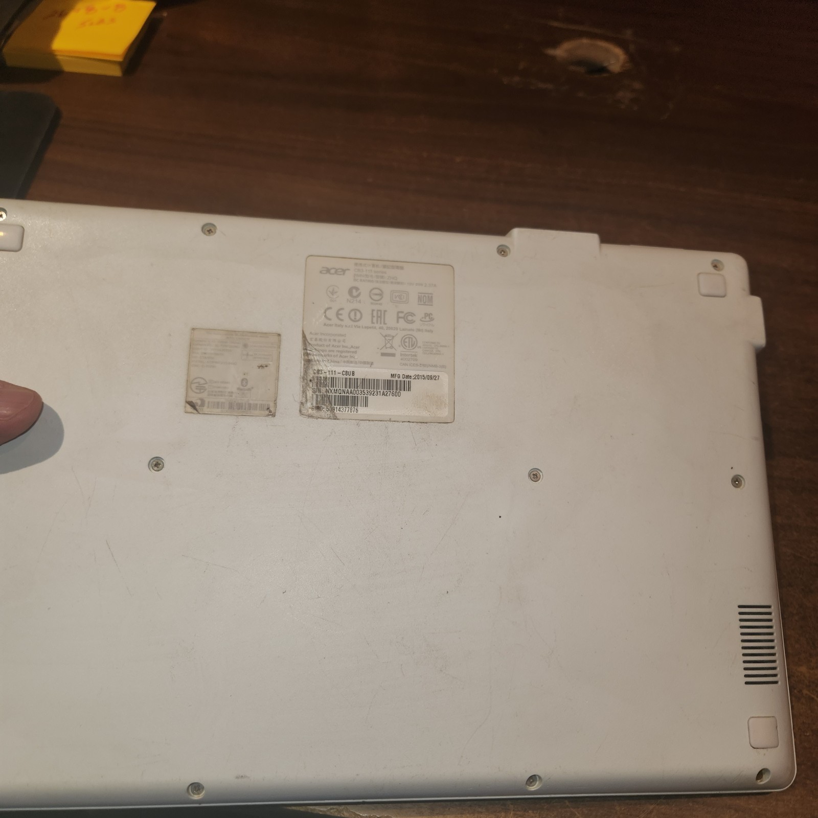 Acer Chromebooks CB3-111 White Power Supply included Factory Reset, Ready to Go