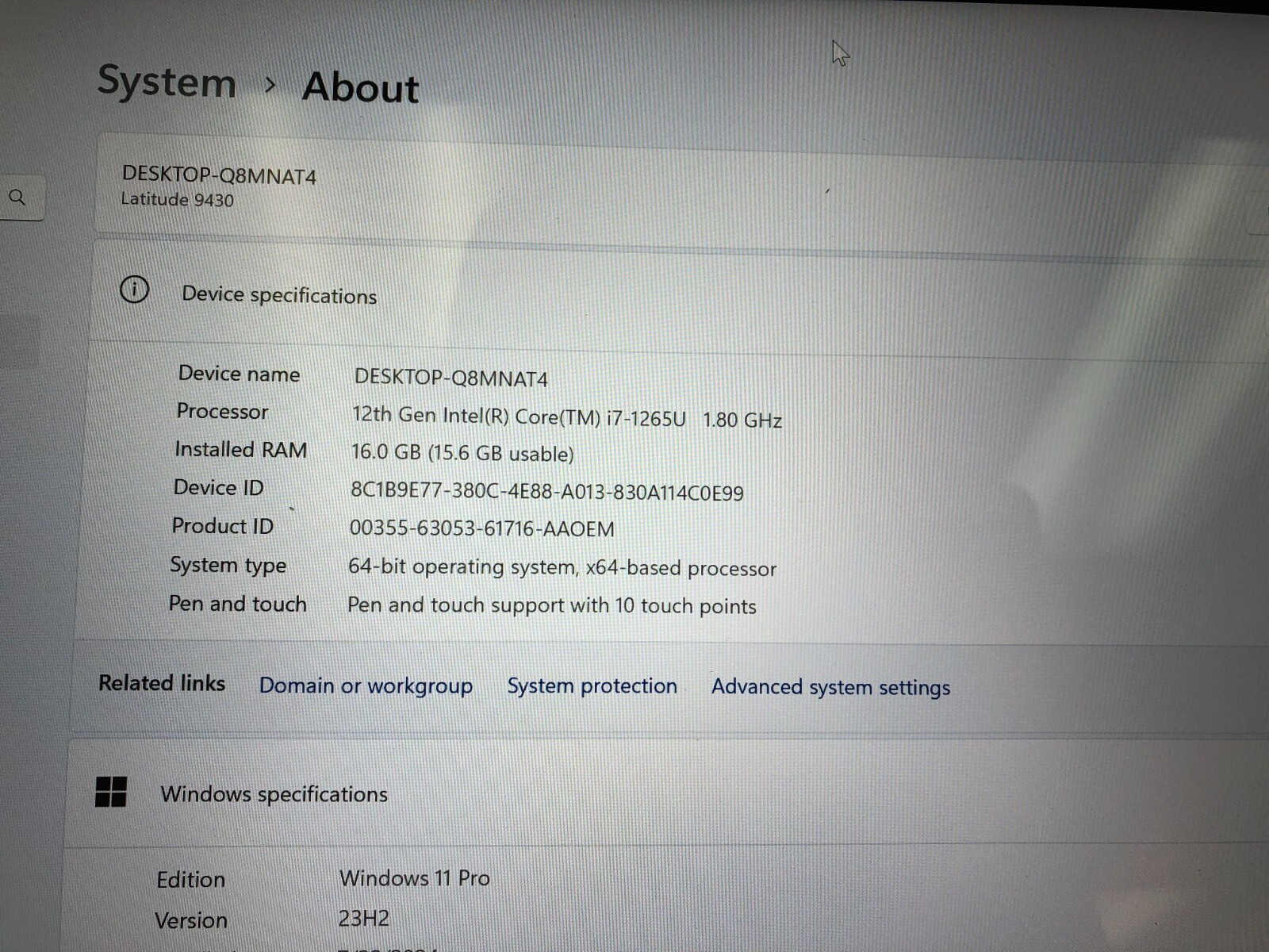Dell Latitude 9430 i7-1265U 1.80GHz / 16GB RAM / 512 SSD