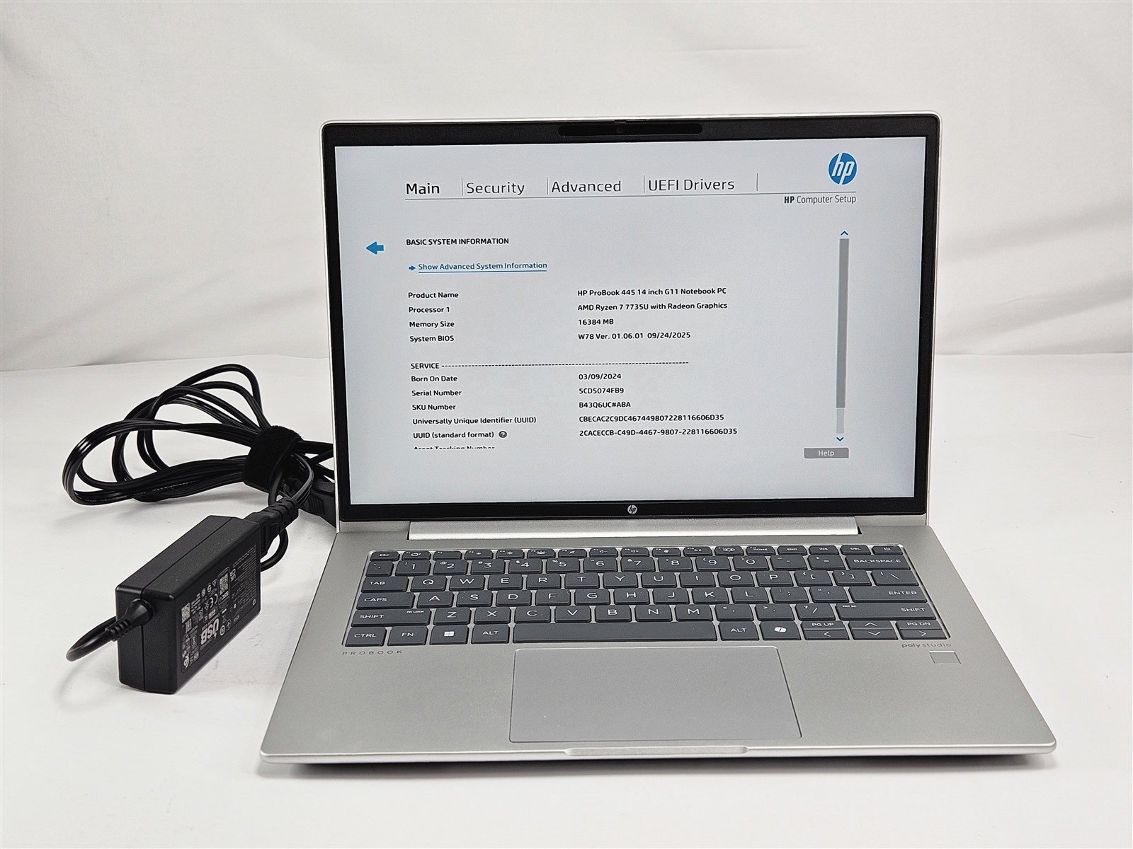 HP ProBook 445 G11 Silver 14″ Ryzen 7 7735U 16GB RAM No Storage Radeon 680M