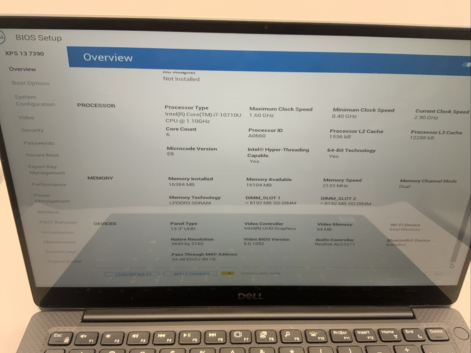 Dell XPS 13 7390 2020 Silver 4K TOUCH i7-10710U 1.10GHz 16GB 512GB SSD Good