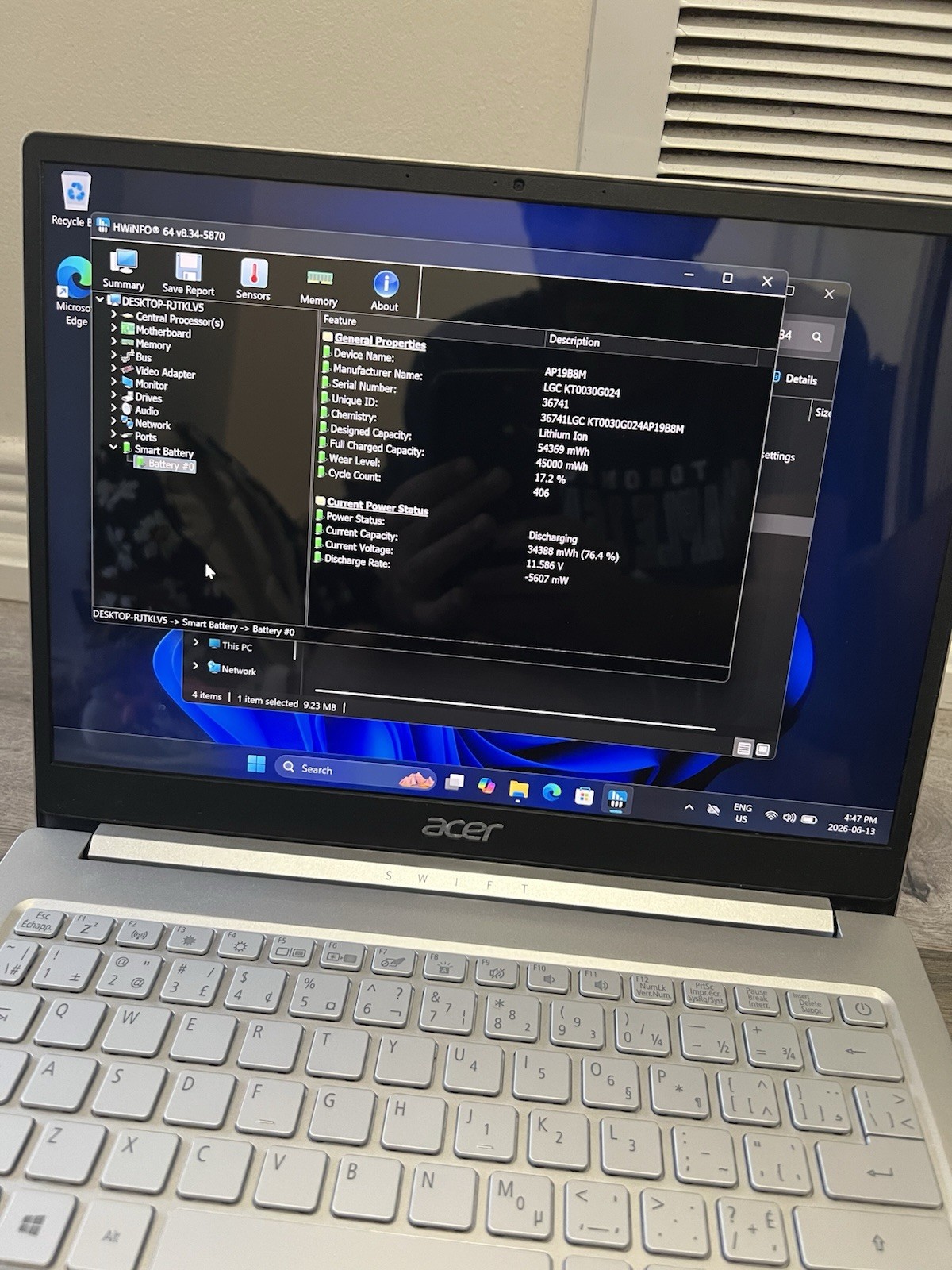 Acer Swift SF313-53 13″ 2k QHD Display i5 11th Gen CPU 8GB RAM 120GB SSD Win 11H
