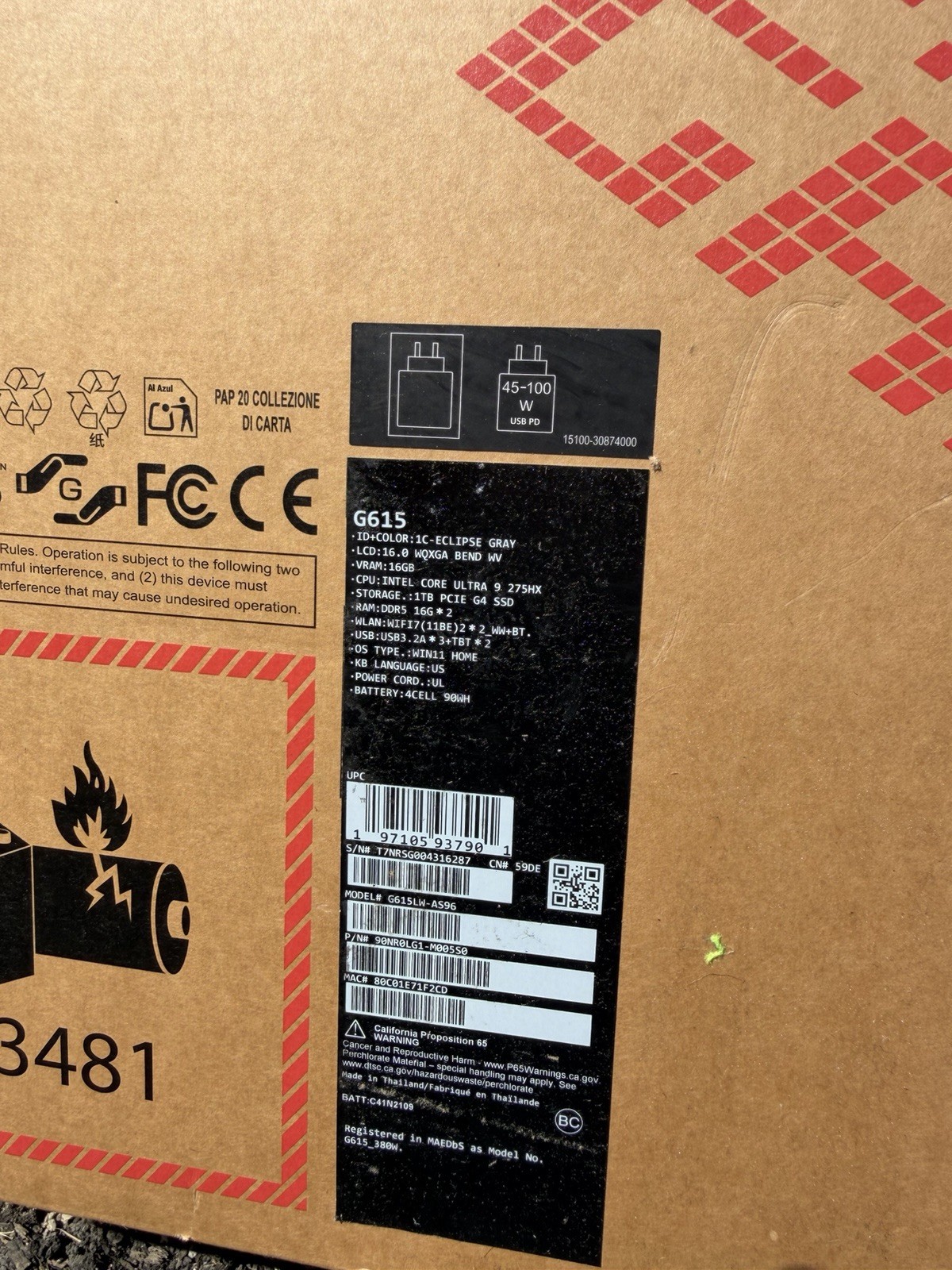 ASUS ROG Strix Nebula G16 G615 16″ Ultra 9 275HX 32GB DDR5 1TB SSD RTX 5080 W11H