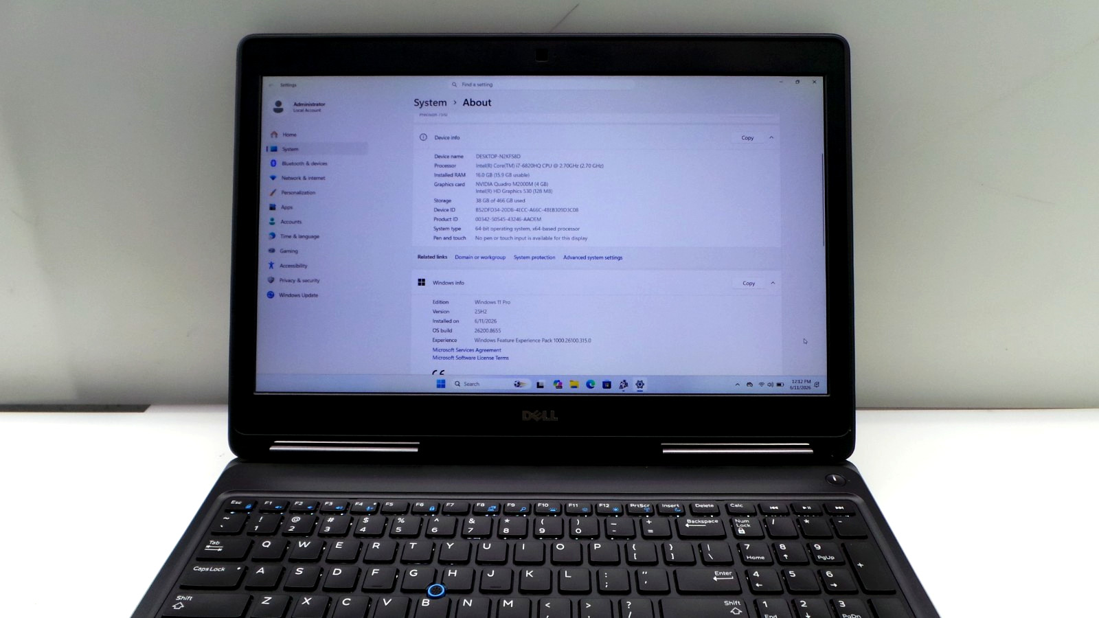 Dell Precision 7510 | 15.6″ | i7-6820HQ | 16GB 500GB SSD | Win 11 Pro