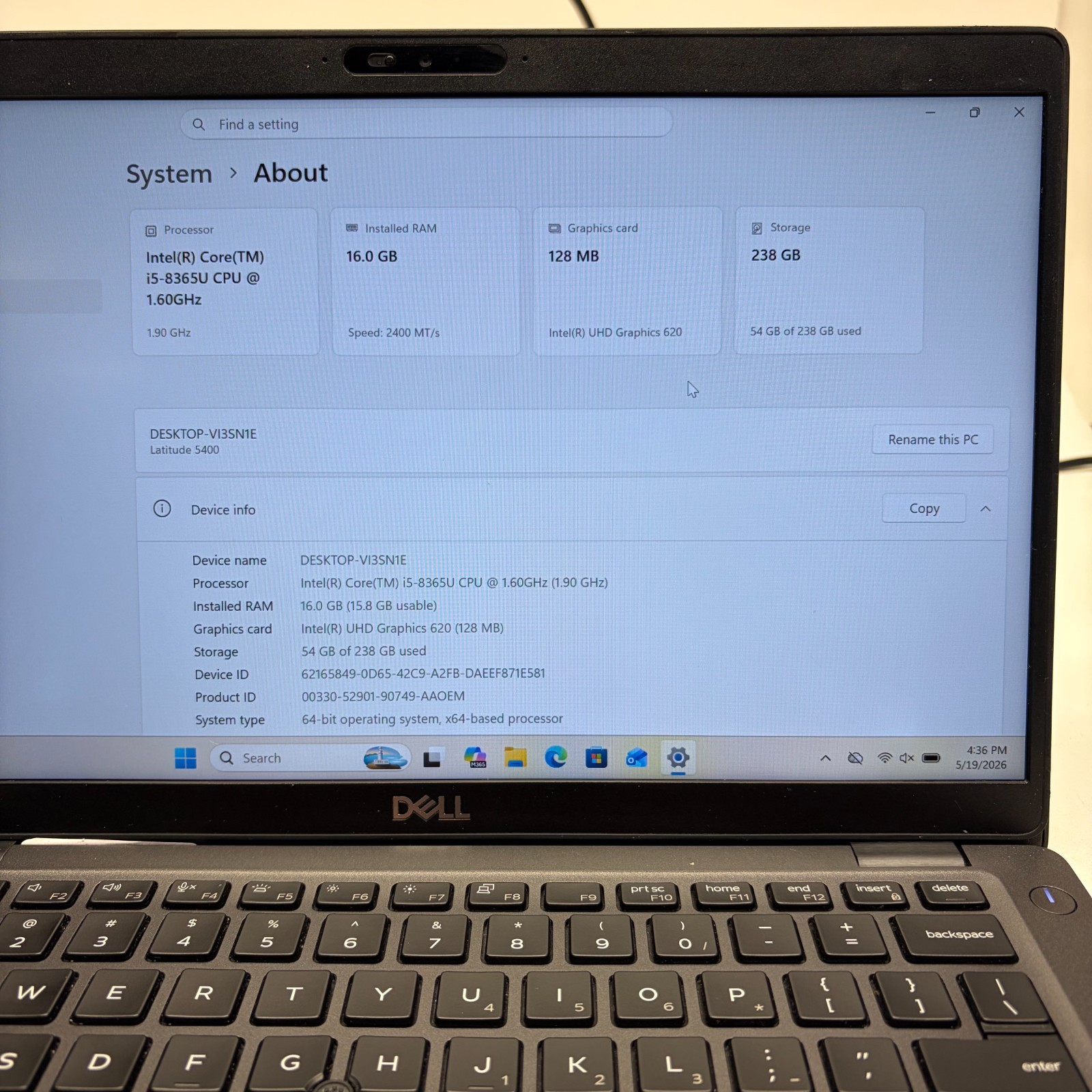 Dell Latitude 5400 w/ Power Supply
