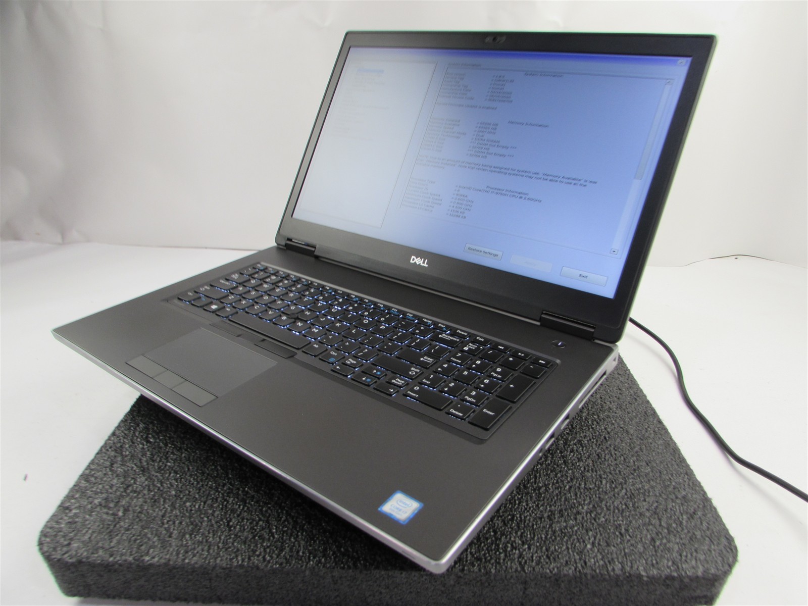 DELL PRECISION 7740 17.3″ I7-9750H NO SSD 64GB RAM NVIDIA RTX 4000 NO O.S/BATT