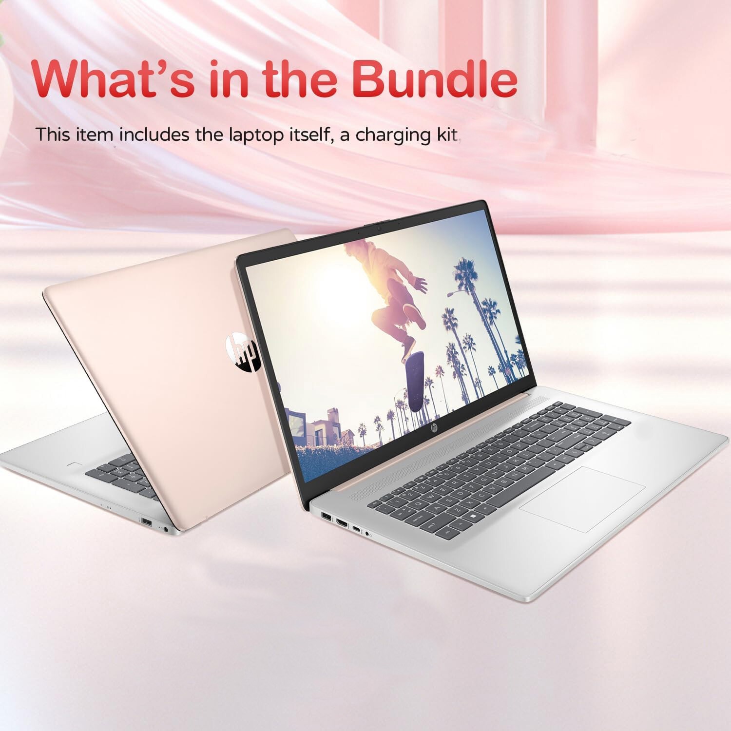 2025 HP 17.3″ FHD Laptop,10-core i5-1334U,UpTo 64G,2TB M.2 SSD Wi-Fi 6 Rose Gold