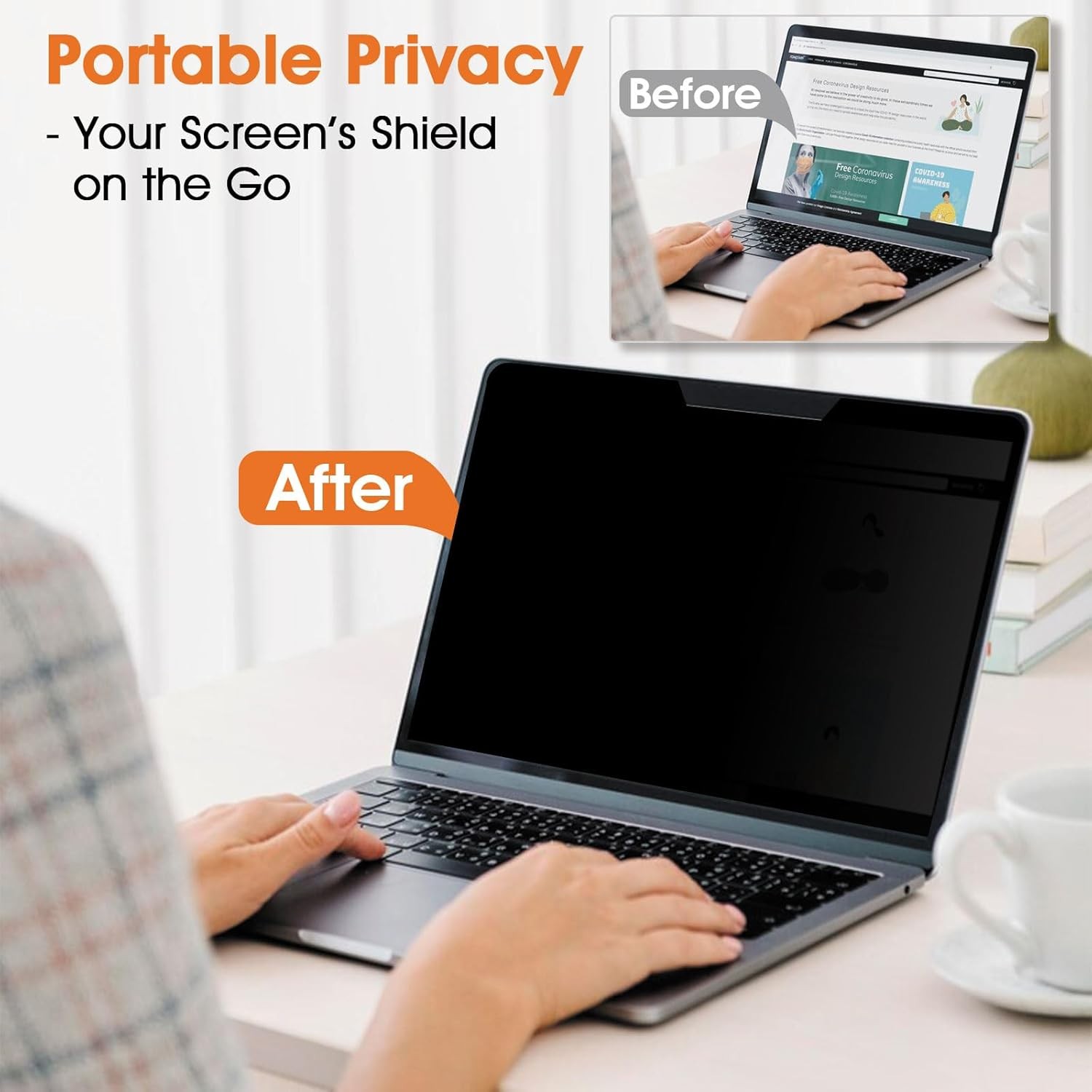 Removable Anti-Glare Magnetic Privacy Screen for 16 Inch 16:10 Laptops, Black