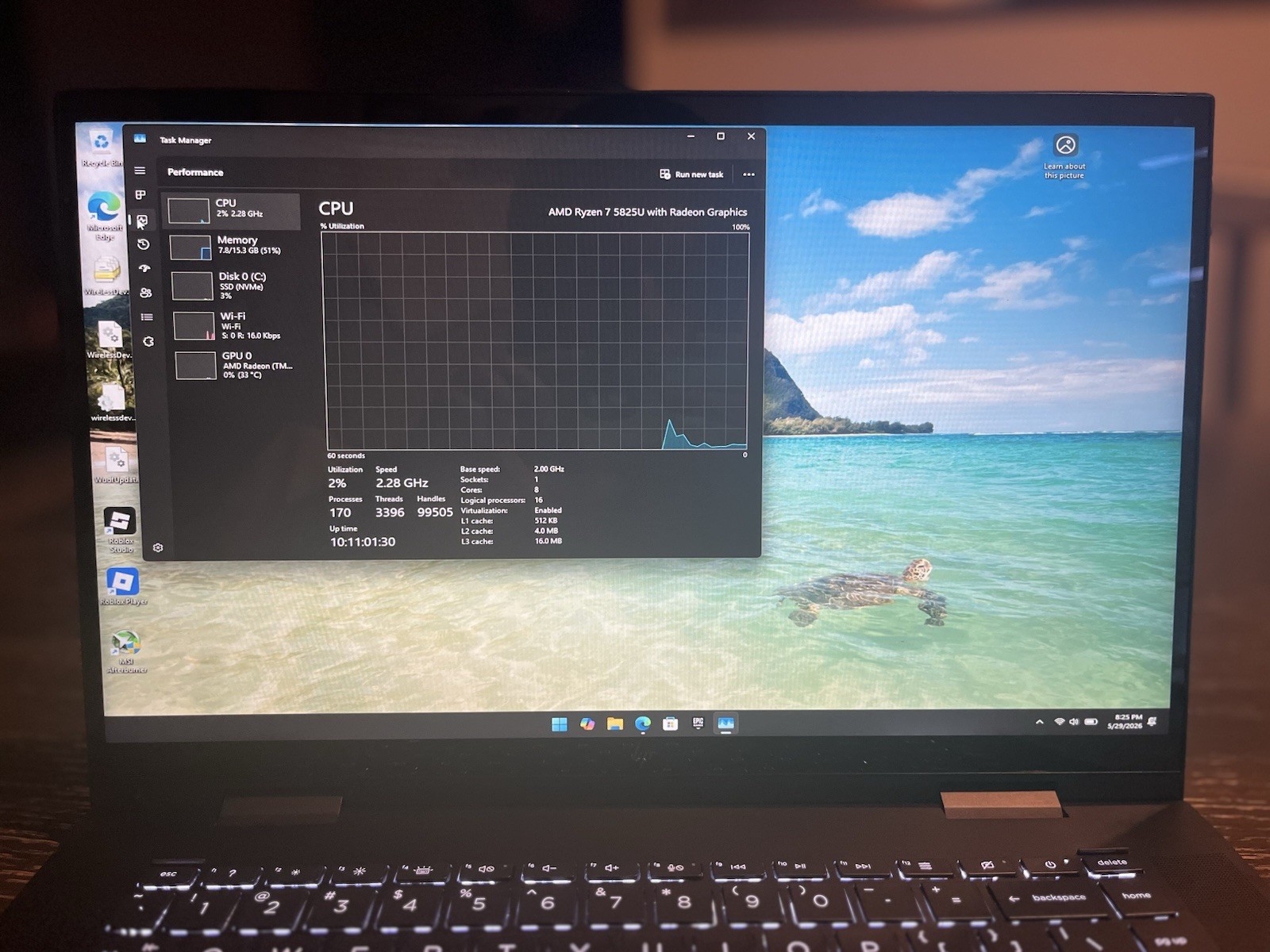 HP ENVY x360 15.6 Touchscreen Ryzen 7 5825U 16GB 512GB SSD Fingerprint scanner