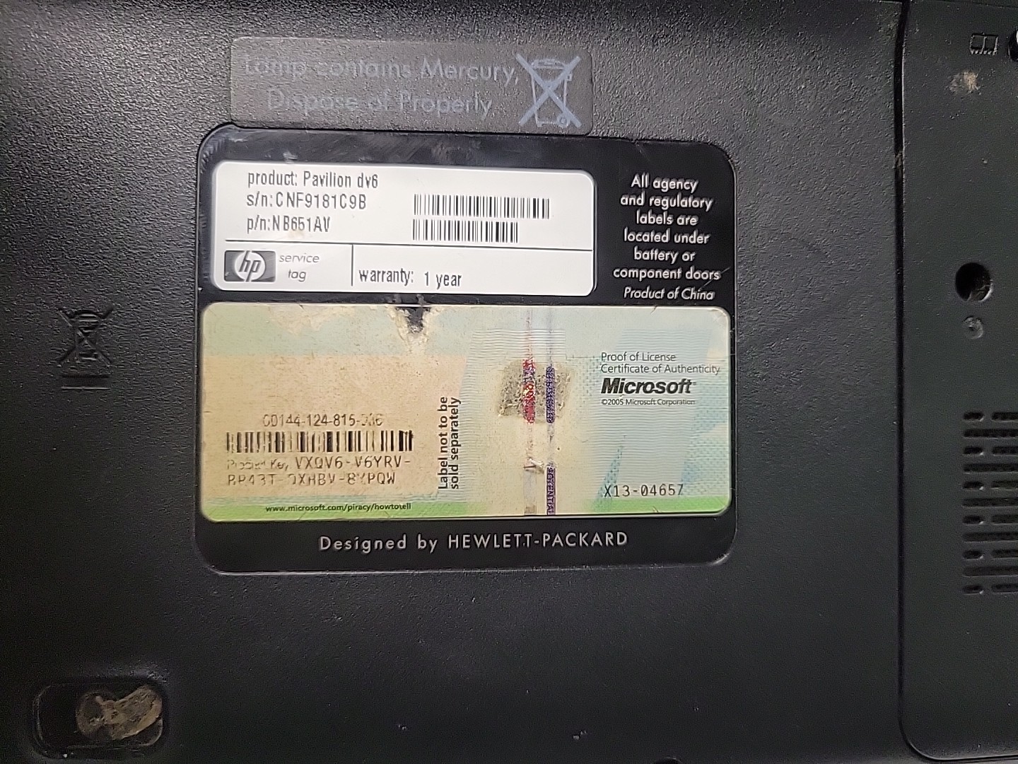 (For Parts) Working (Mostly) HP Pavillion Laptop Used Altec Lansing.