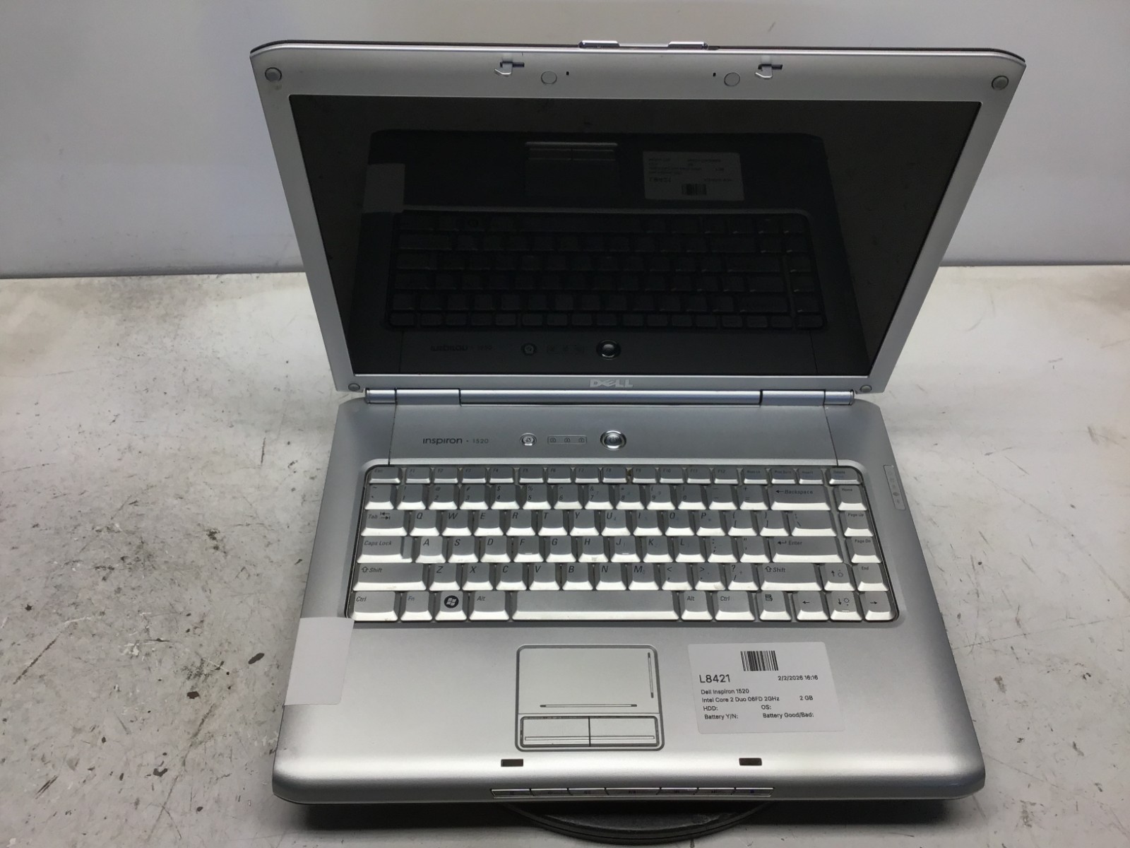 Dell Inspiron 1520 Intel Core 2 Duo 06FD 2GHz 2 GB NO HDD