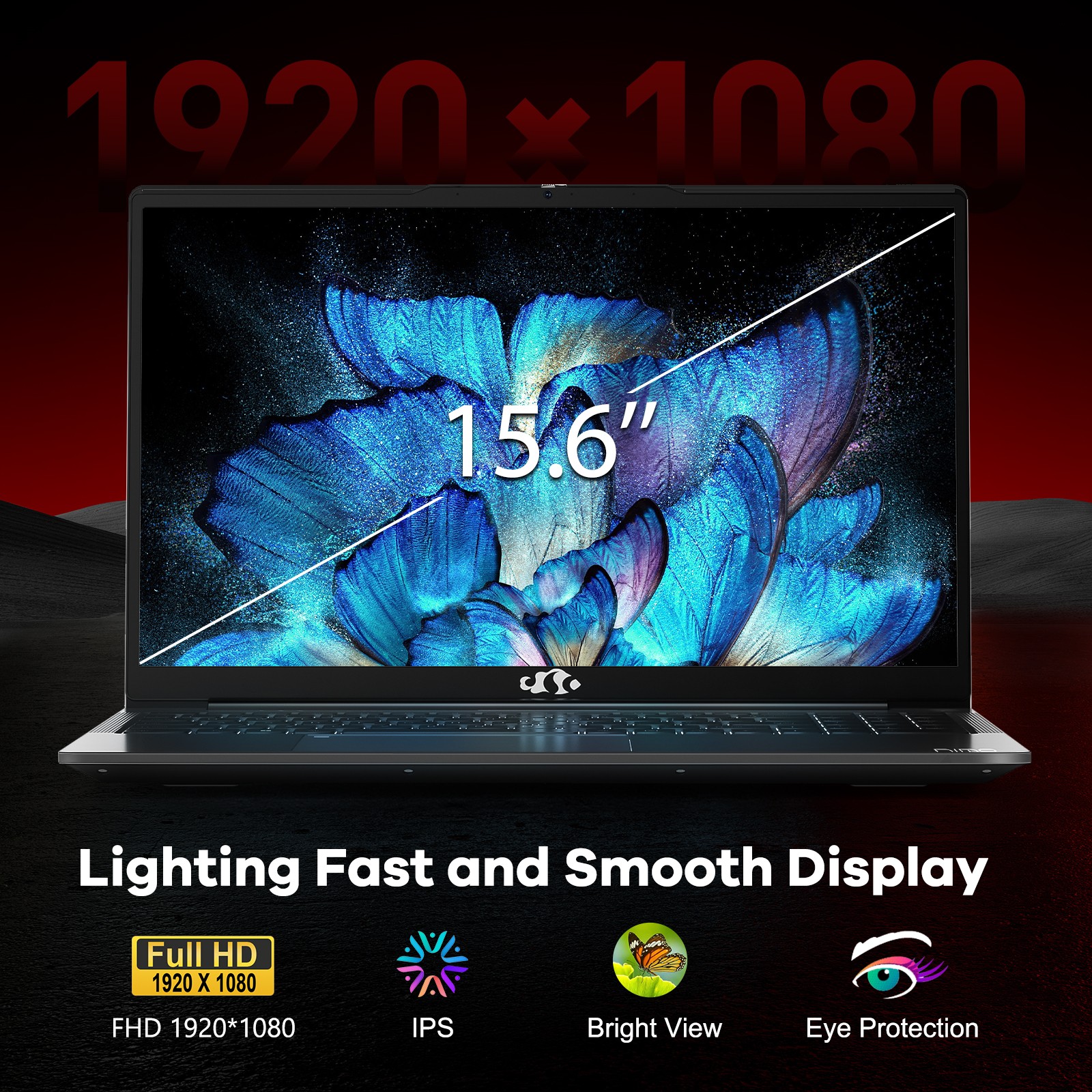 Nimo 15.6″ Laptop 6 Cores AMD Ryzen 5 6600H 660M 6nm GPU 8GB DDR5 256GB SSD