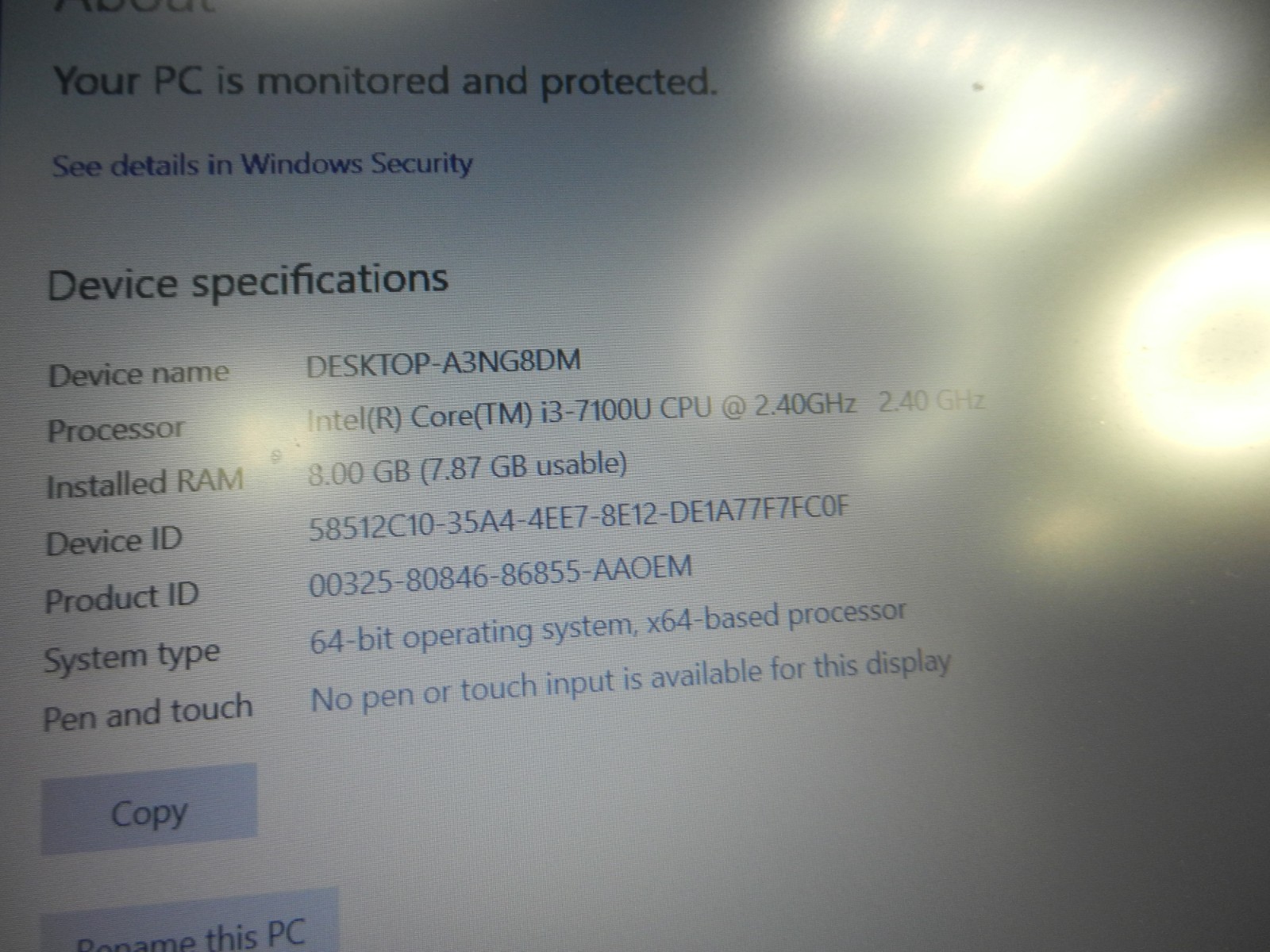 ACER ASPIRE E5-575 | CORE I3-7100U @ 2.40GHZ / 8GB / 1TB – WIN 10
