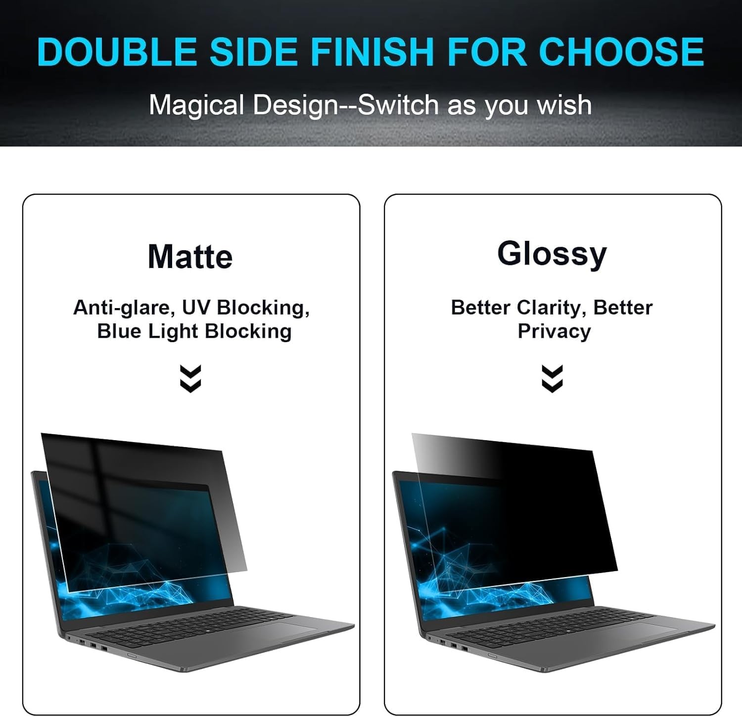 13 Inch 16:9 Laptop Privacy Screen Filter, Anti Scratch Anti Spy Anti-Glare Guar