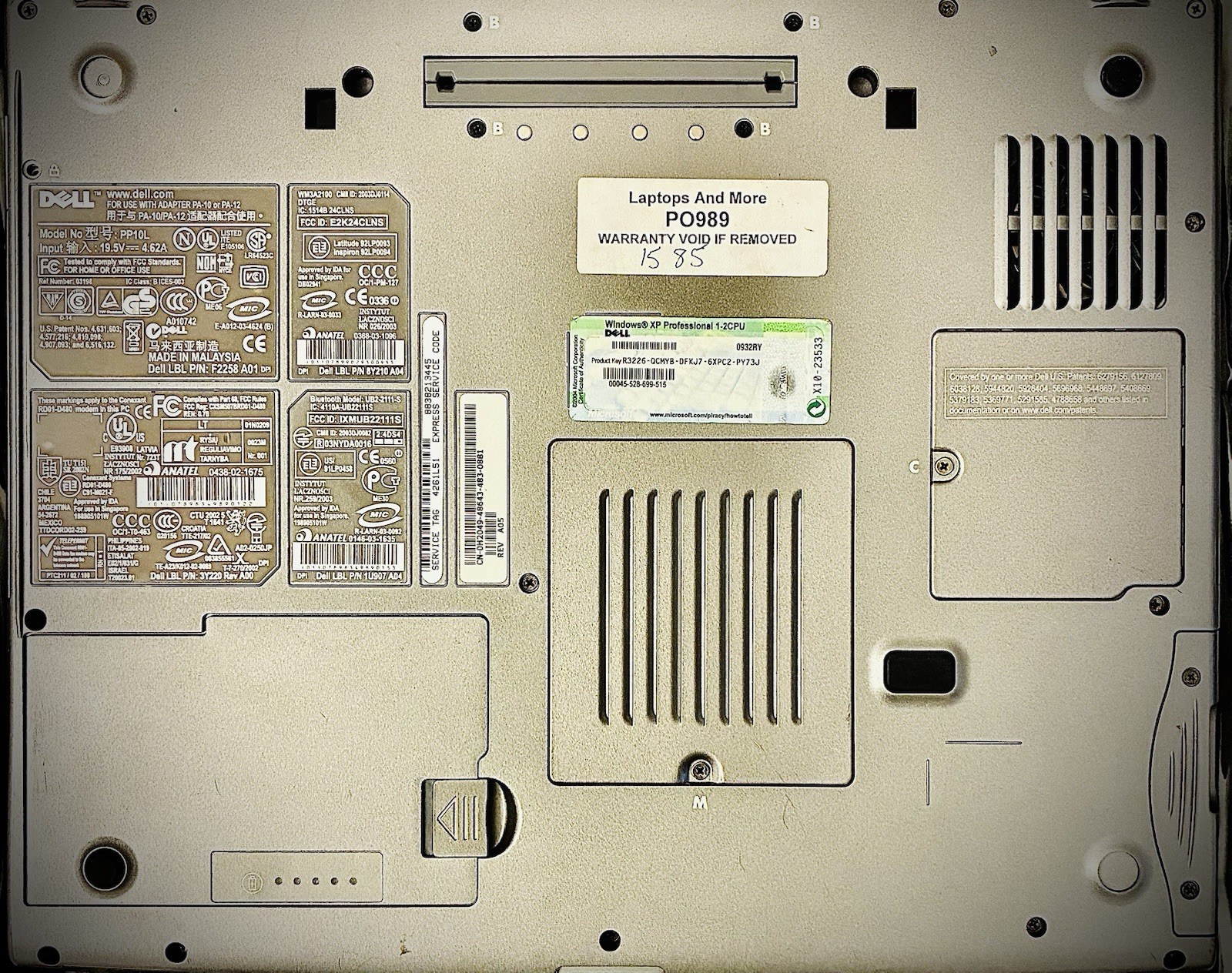 Dell Laptop D505 Windows XP 15” -Parallel port-9 pin Serial Port-RS232