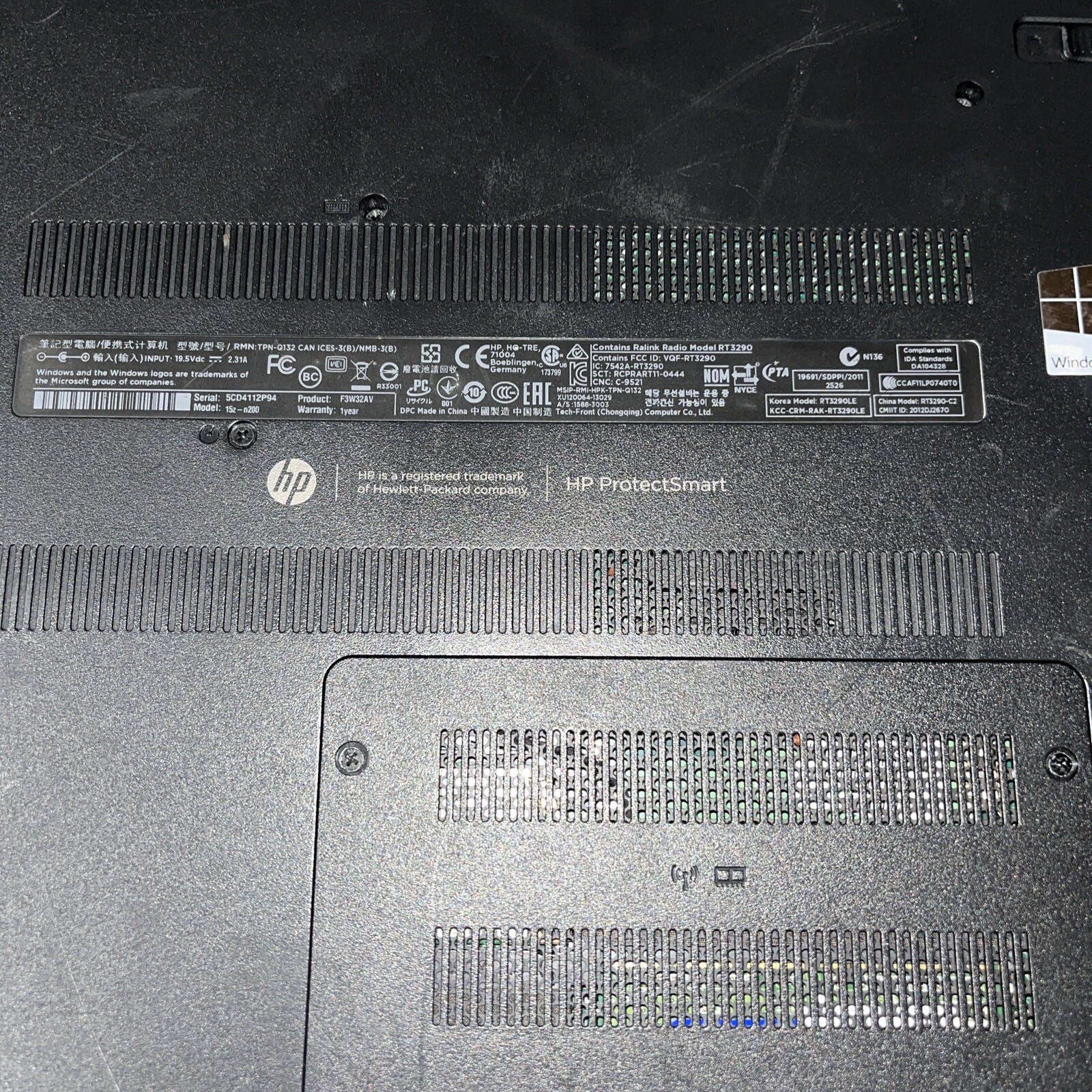 hp pavilion 15 laptop AMD A4 1.5GHz 4GB 750GB Windows 10 Home Needs Battery