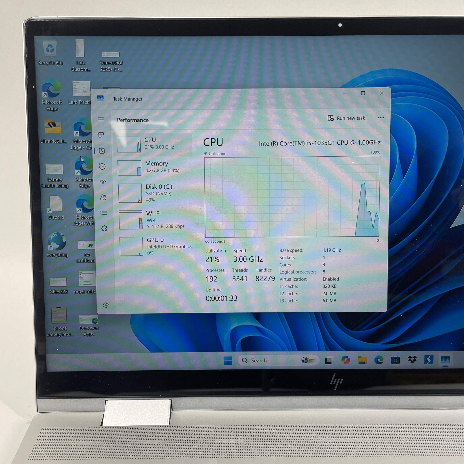 Broken HP Envy x360 15M-ED0013DX 15.6″ i5-1035G1 1.0GHz 8GB RAM 256GB SSD