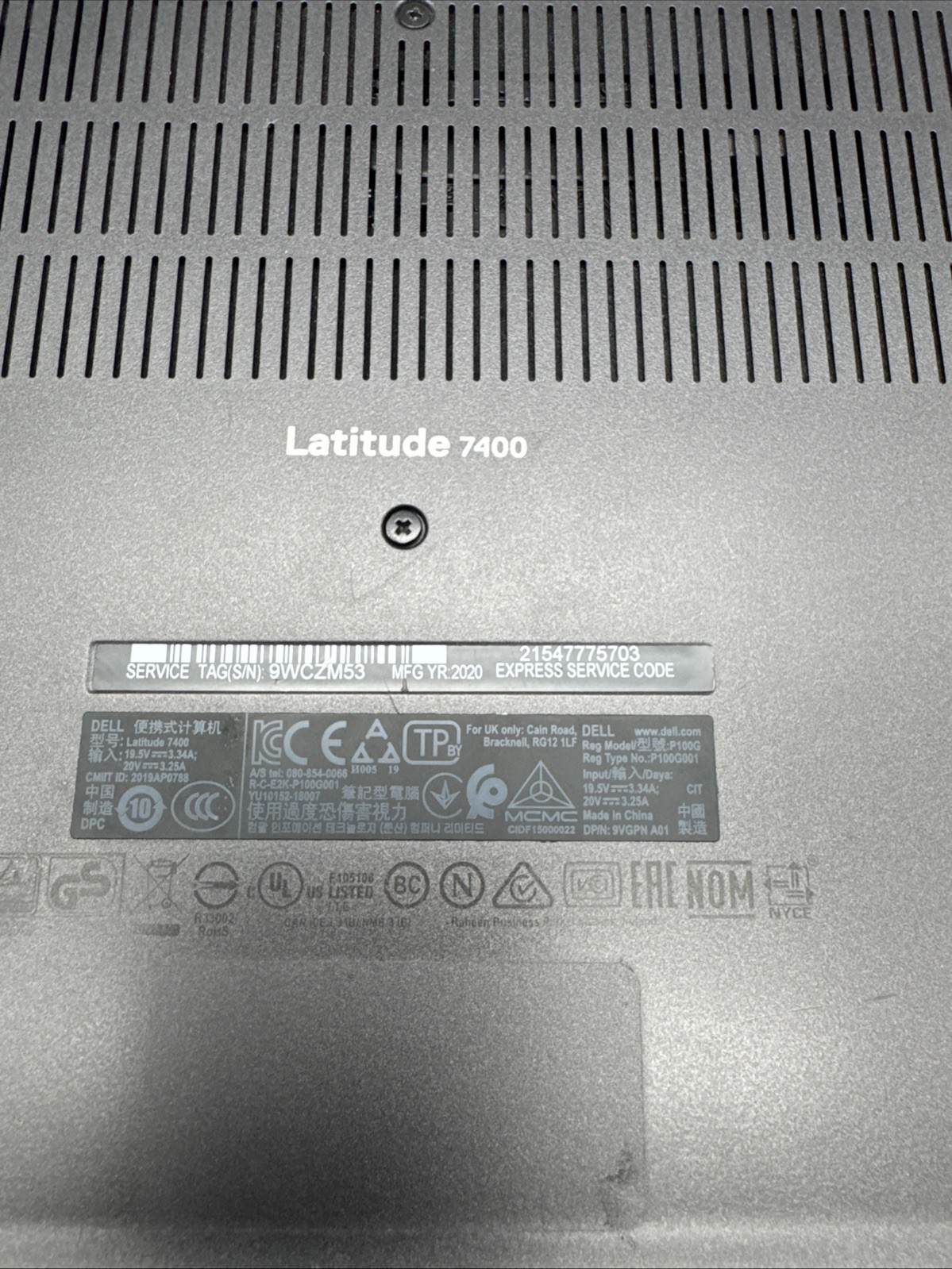 Dell Latitude 7400 14″ Core i7-8665U 1.9GHz 16GB RAM 256GB HD,NO OS