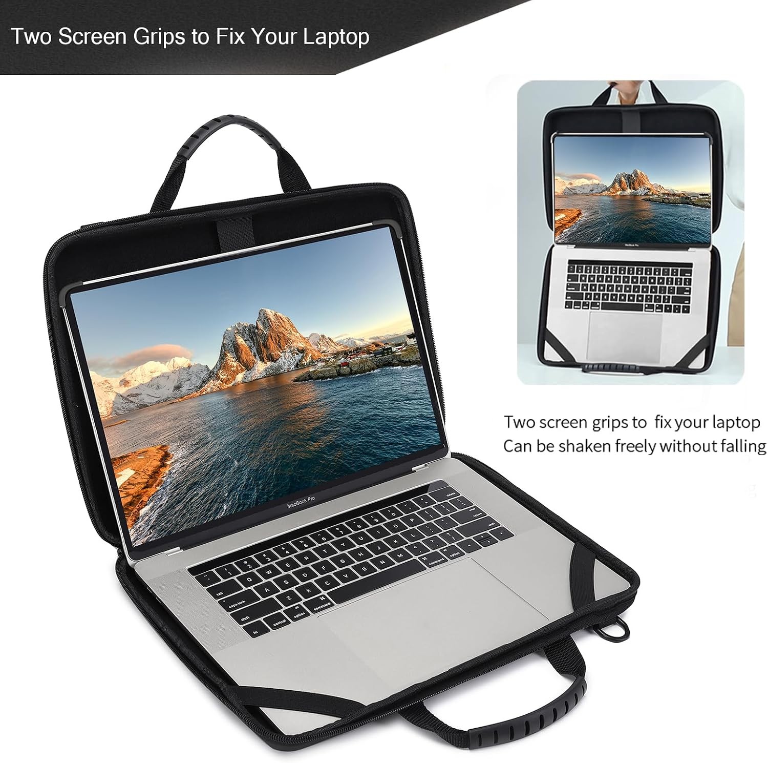 Durable Hard Shell Laptop Case for 14.1-15.6 Inch Macbook Pro Air HP Lenovo – Bl