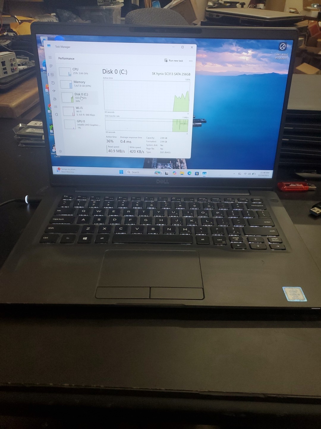Dell Latitude 7400 14″ i5-8365U 8GB 256gb SSD Laptop W11P 122425-2