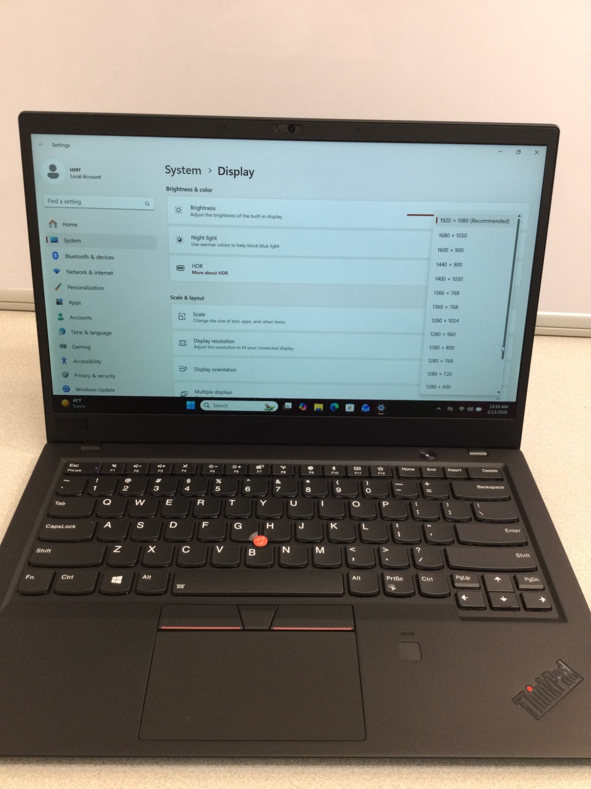 Lenovo ThinkPad X1 Carbon Gen 6 14” core i7 8th gen 1.80GHz 8GB 128 GB SSD