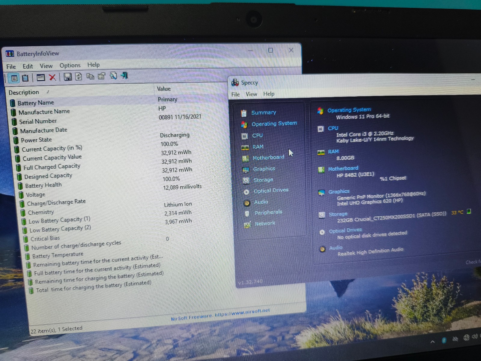 HP LAPTOP 14-CF0xxx CORE i3-8130U 2.20Ghz 8GB RAM 250GB SSD non-Touch #20