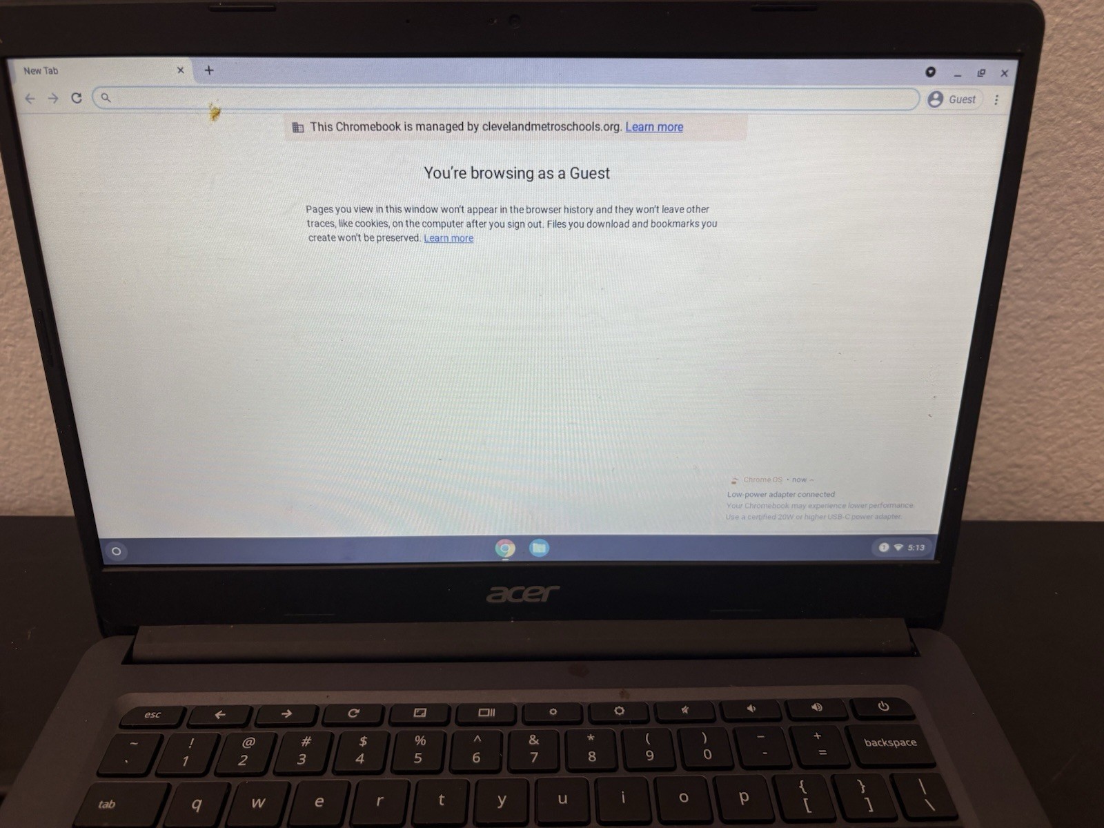 Acer Chromebook C933-C7GM 14” Laptop School Locked Parts Repair Charger