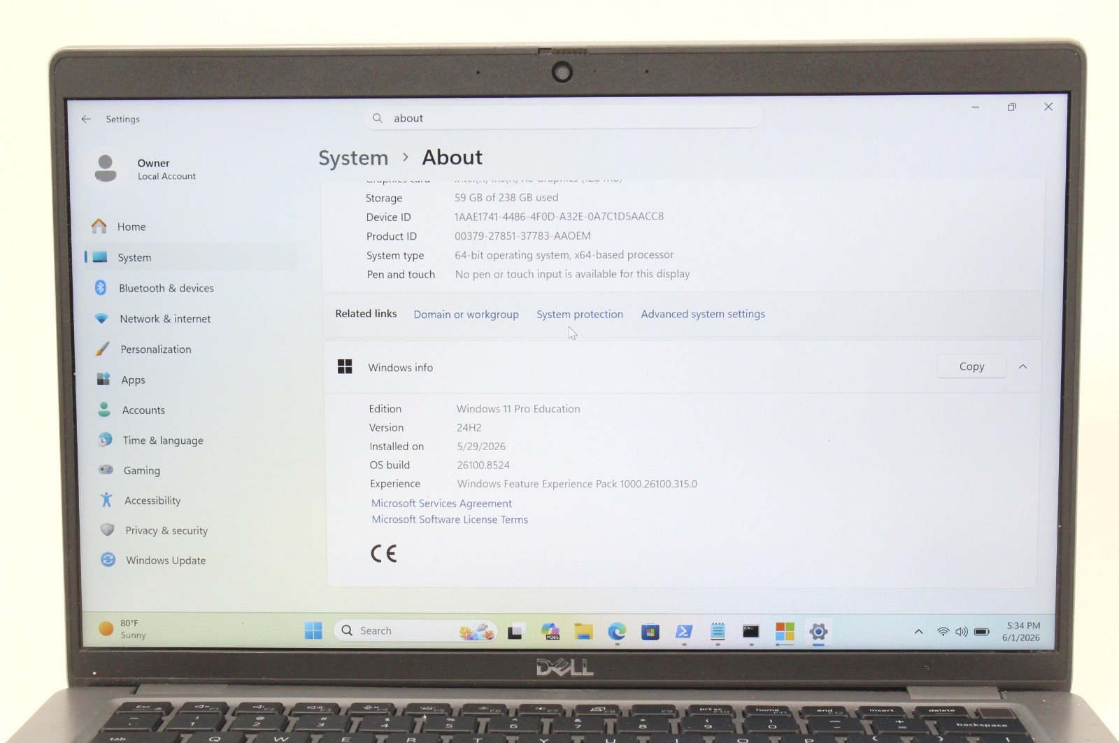 DELL LATITUDE 5440 14″ 1.6GHz i5-1345U 256GB SSD 16GB RAM Win 11 Pro ; 6181976