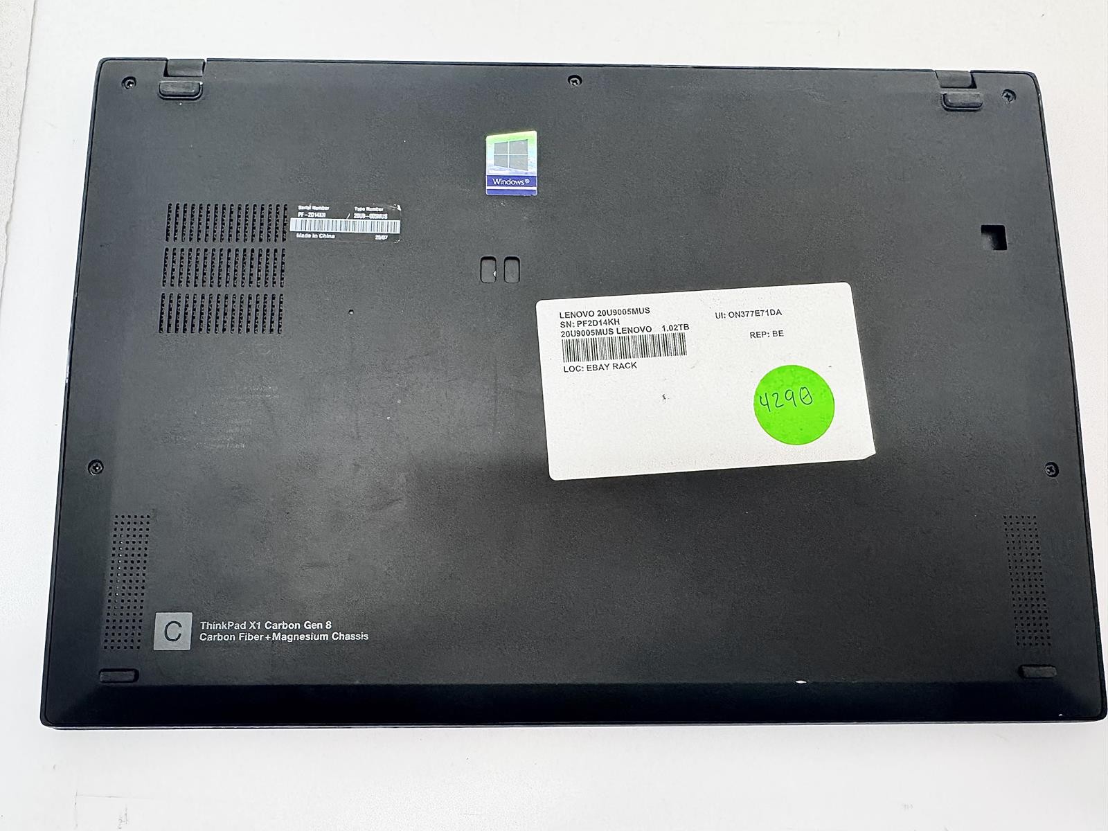 Lenovo ThinkPad X1 Carbon Gen 8 Intel Core i7-10510U CPU @ 1.80GHz, 16GB, 1.02TB