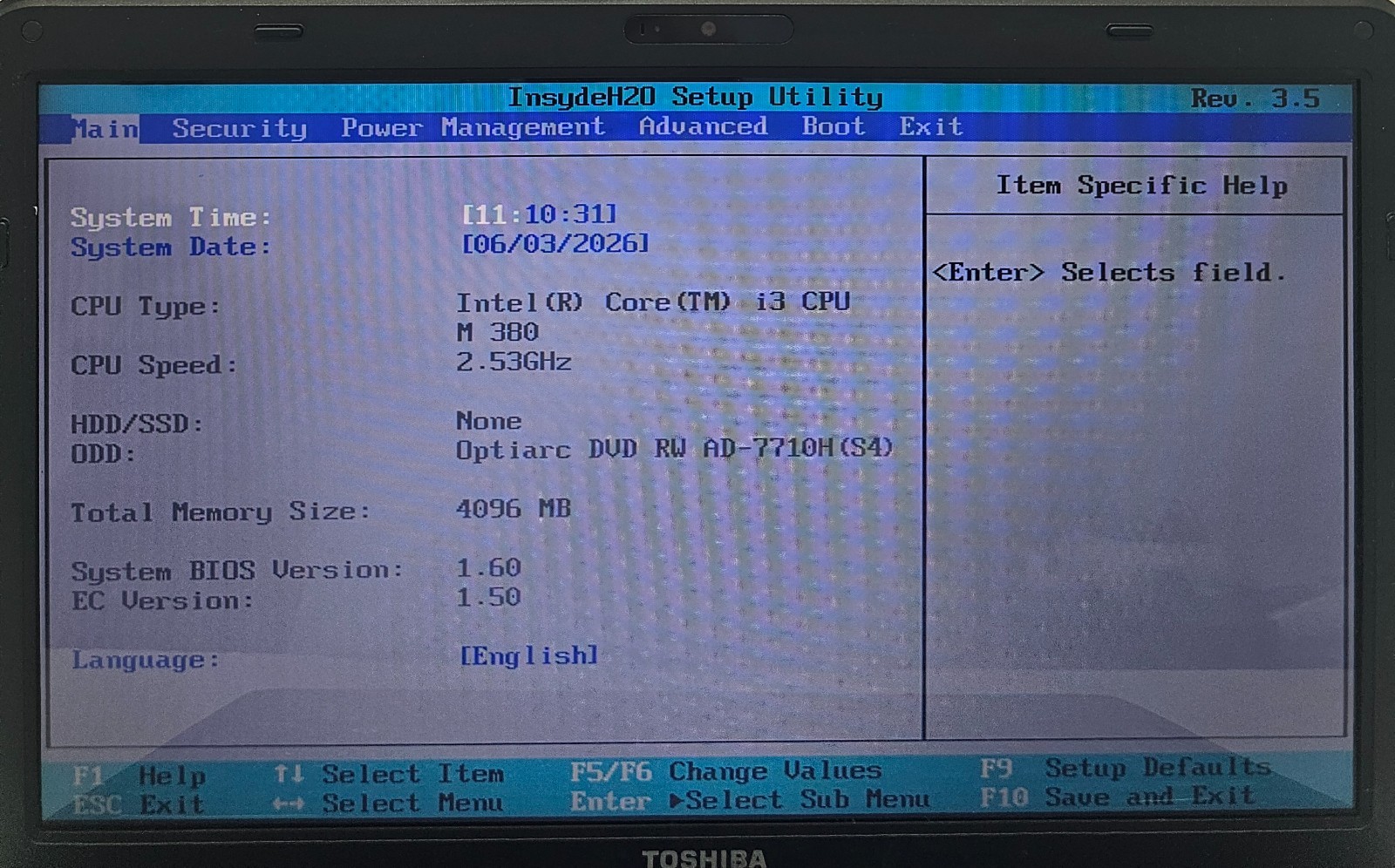 Toshiba Satellite C655-S5137 Laptop Intel Core i3-380M 4GB Ram NO HD/OS (FL)