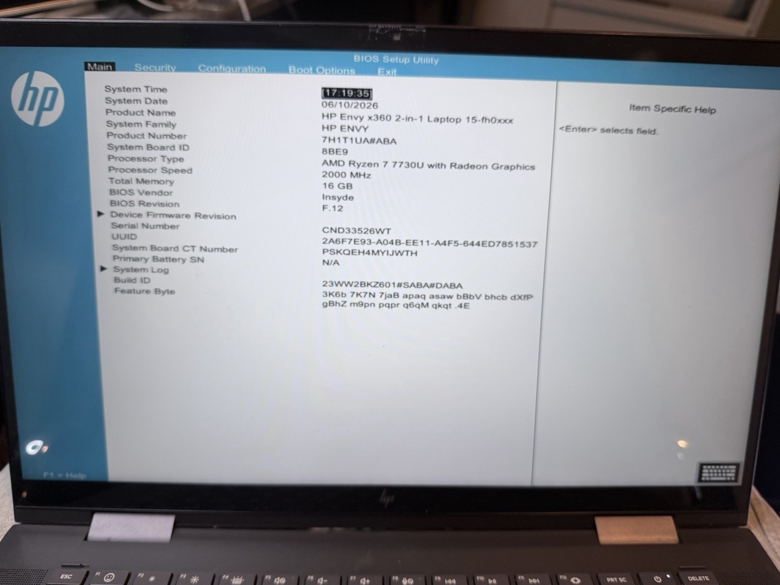 HP ENVY x360 2-in-1 – 15 FH0XXX FHD Touch | Ryzen 7 7730U | 16GB RAM | NO SSD