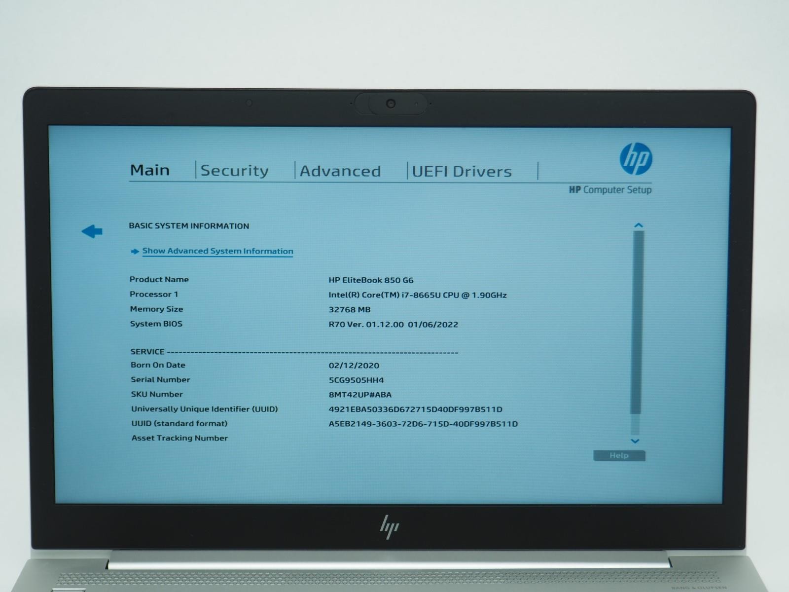 HP ELITEBOOK 850 G6 15.5″ Intel Core i7-8665U 1.90GHz 32GB RAM 1TB NVMe Grade B