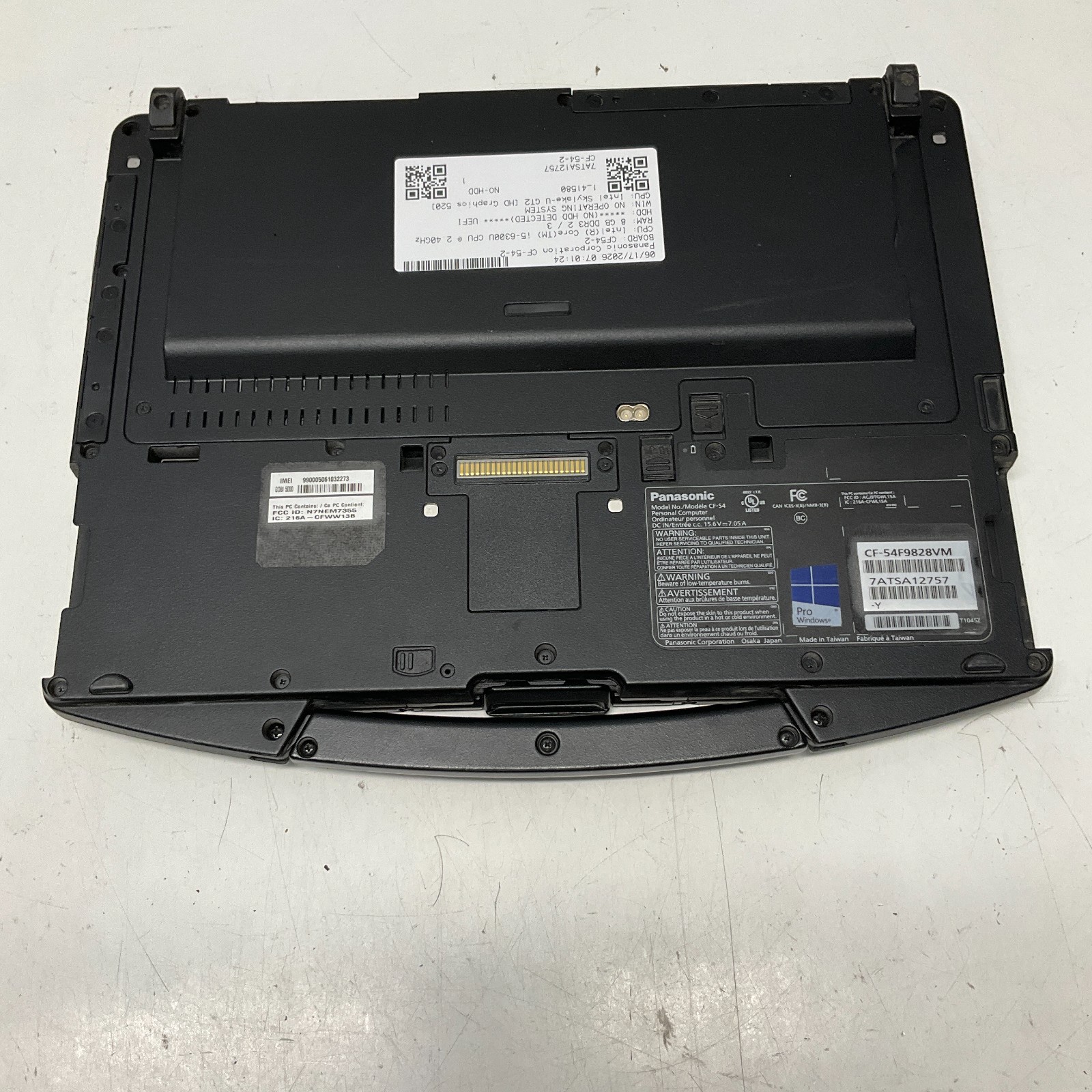 Panasonic Toughbook CF-54 i5-6300U@2.40GHZ 8GB RAM NO HDD NO OS NO CADDY NO BAT