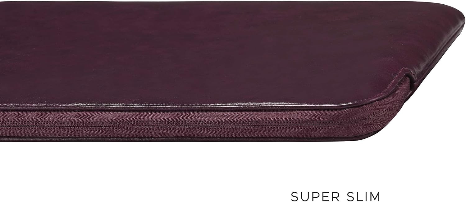 Berry Brown Slim PU Leather Sleeve for 13/14 Inch MacBook Air & Pro Laptops