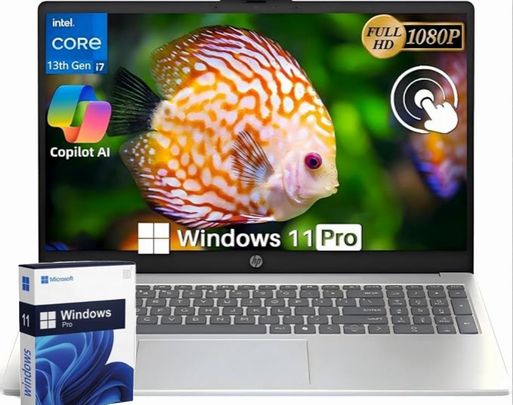 2025 HP 15.6″ Touch Laptop,10-Core i7-1355U 5GHZ UpTo 64GB RAM 1TB SSD+Win11Pro