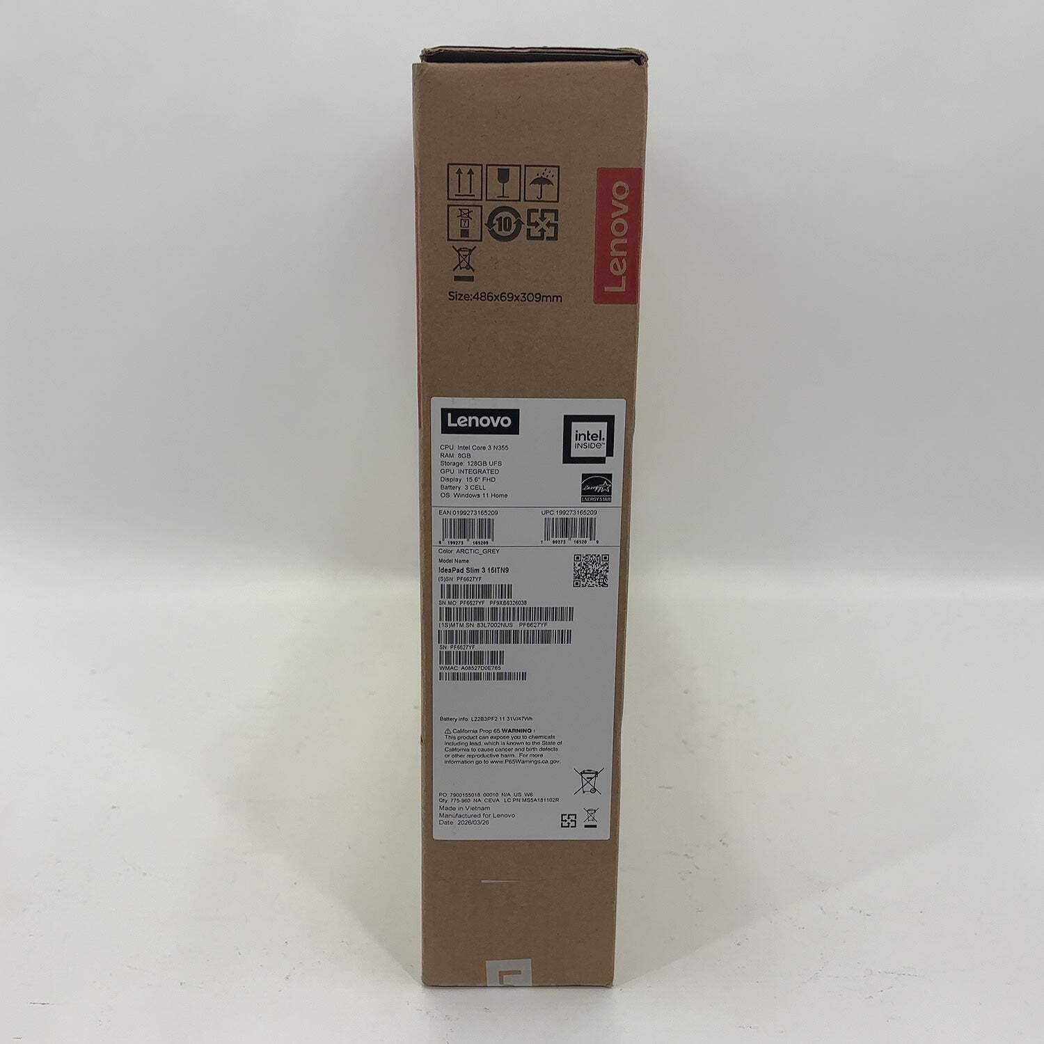 New Lenovo IdeaPad Slim 3 15ITN9 15.6″ Core 3 N355 1.8GHz 8GB RAM 128GB SSD