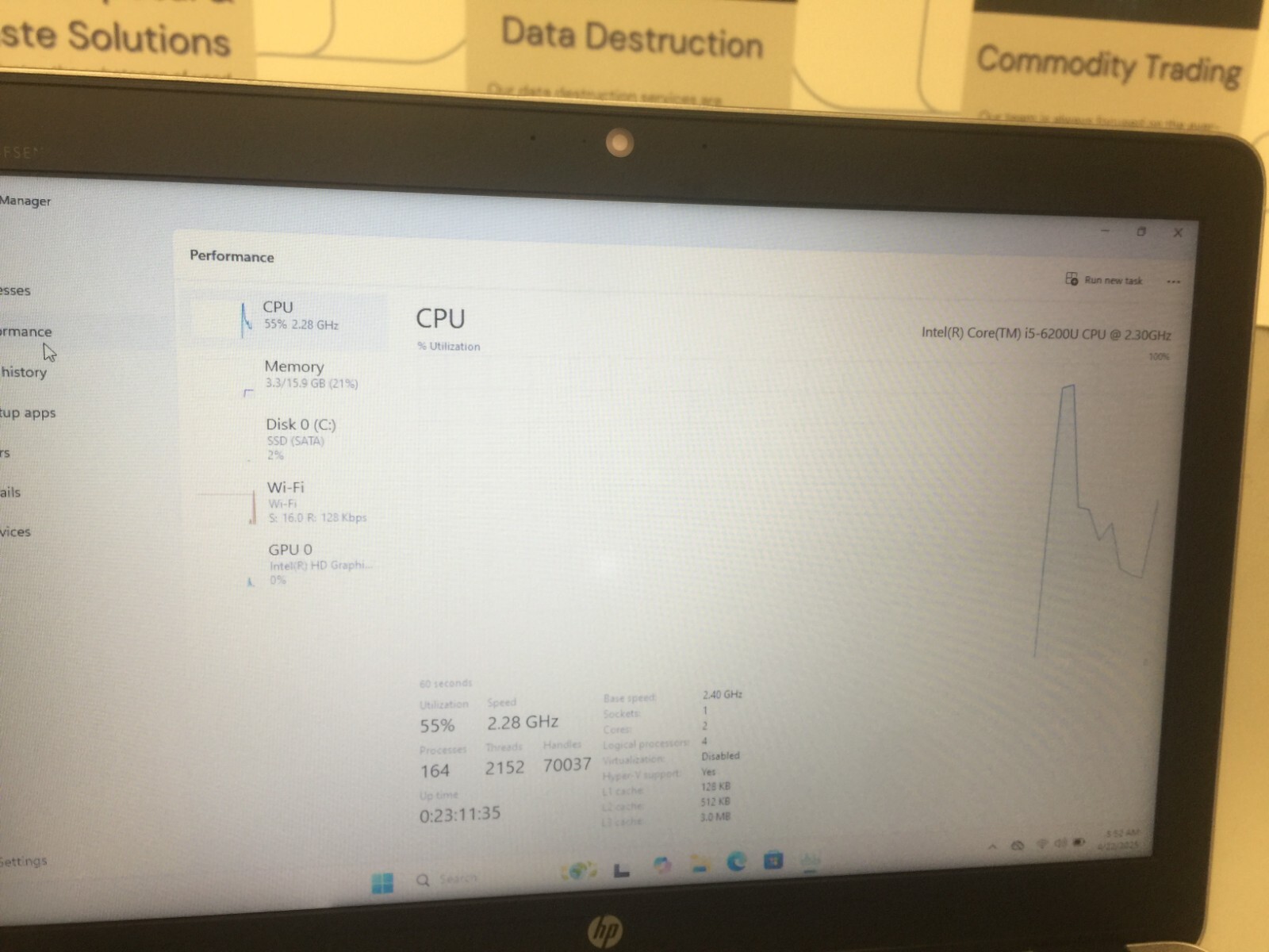 HP EliteBook 850 G3 15.6″ 480 GB SSD Core i5 6th gen 2.30GHz 16 GB RAM