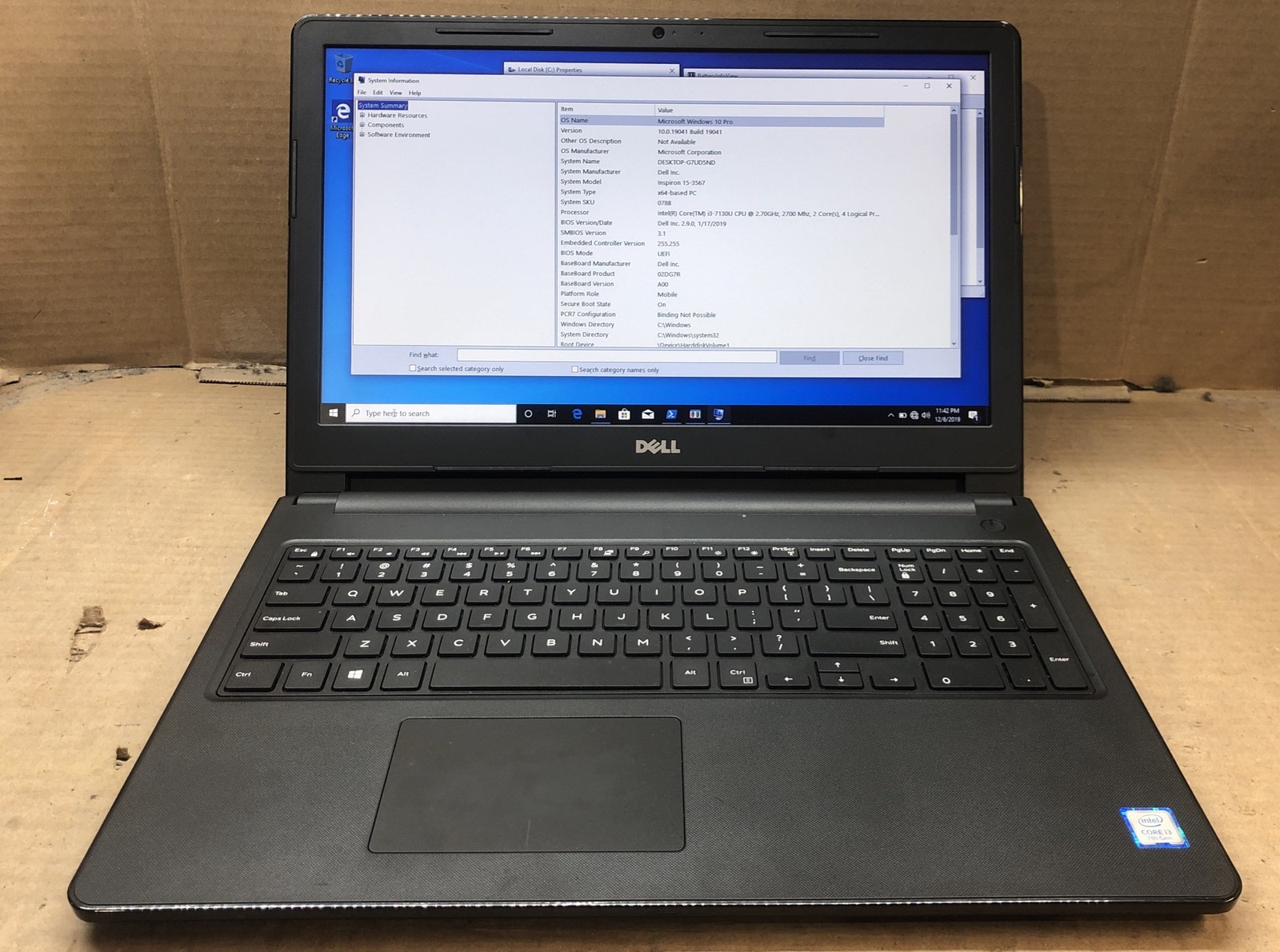 Dell Inspiron 3567, Intel Core i3-7130U @2.70 GHz, 8GB RAM, 1TB HDD, W10 INSTALL