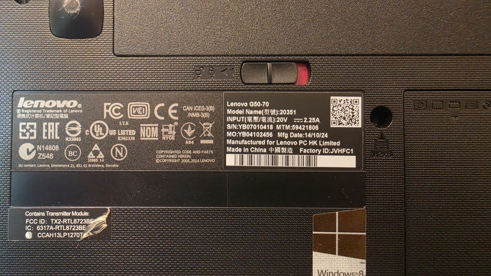 Lenovo G50-70 intel i5 1.7GHz 6Gb RAM 889GB HDD Windows 8 – Tested Works!