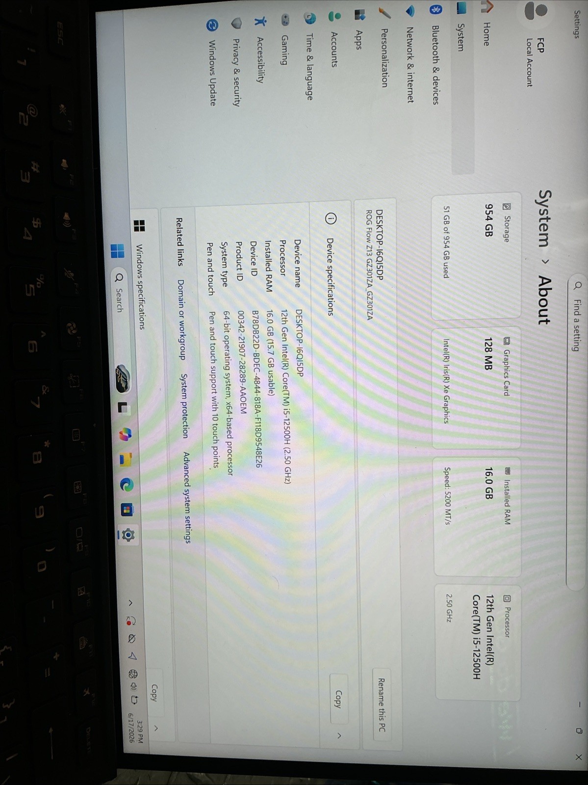Asus ROG Flow Z13 GZ301Z 13.4″ i5-12500H 2.5GHz 16GB RAM | 1 TB SSD | Win 11 Hom
