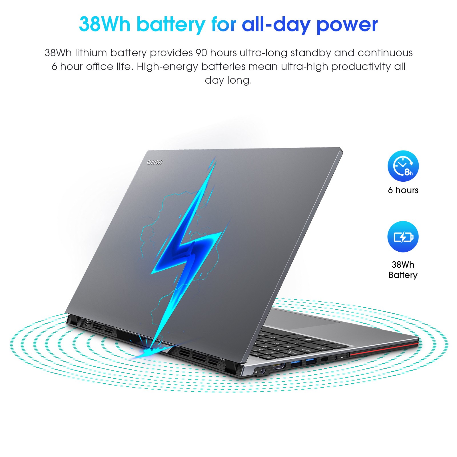CHUWI 15.6″ Laptop Intel Celeron N5100 4GB RAM 128GB SSD Windows 10 HD Display