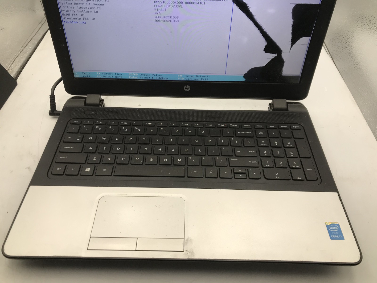 HP 350 G1 NOTEBOOK – BOOTS TO BIOS/BAD LCD – INTEL I7 4TH GEN – NO RAM -READ- BB