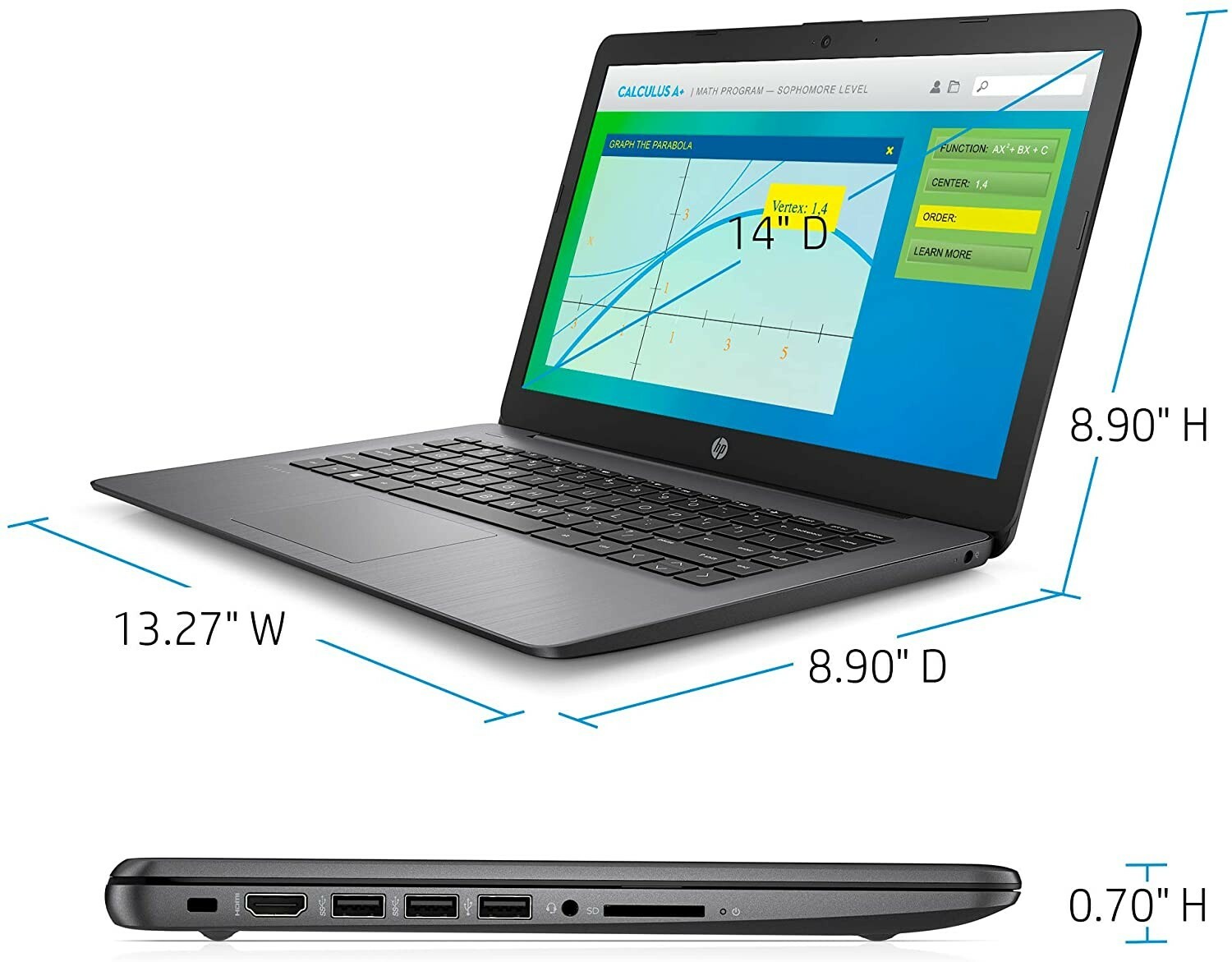 New HP Stream 14″ Celeron 4GB/64GB Laptop-Brilliant Black – 14-cb174wm
