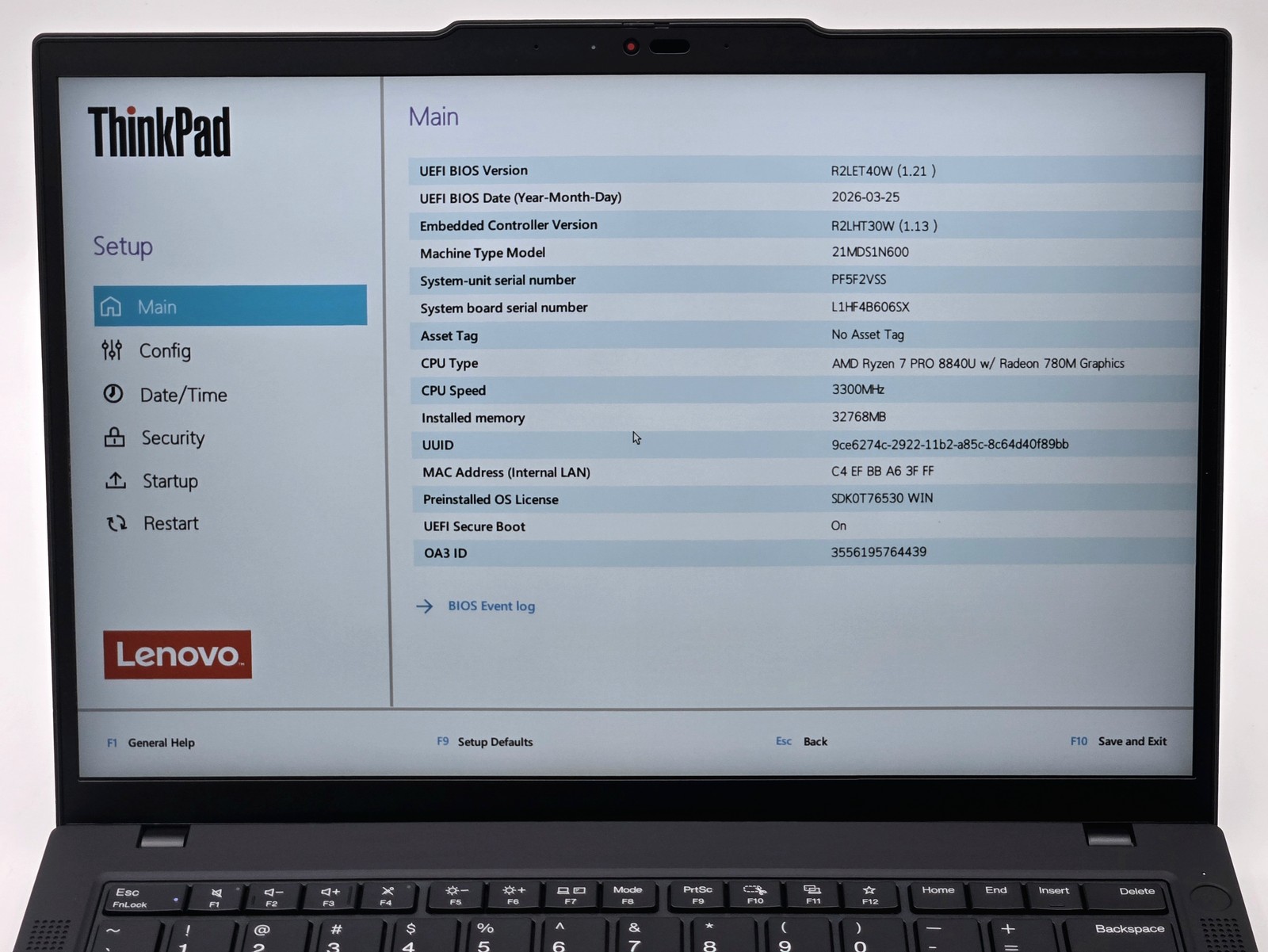 ThinkPad T14 Gen 5 14″ FHD+ Touch RYZEN 7 PRO 8840U 512GB 32GB W11P FPR WNTY