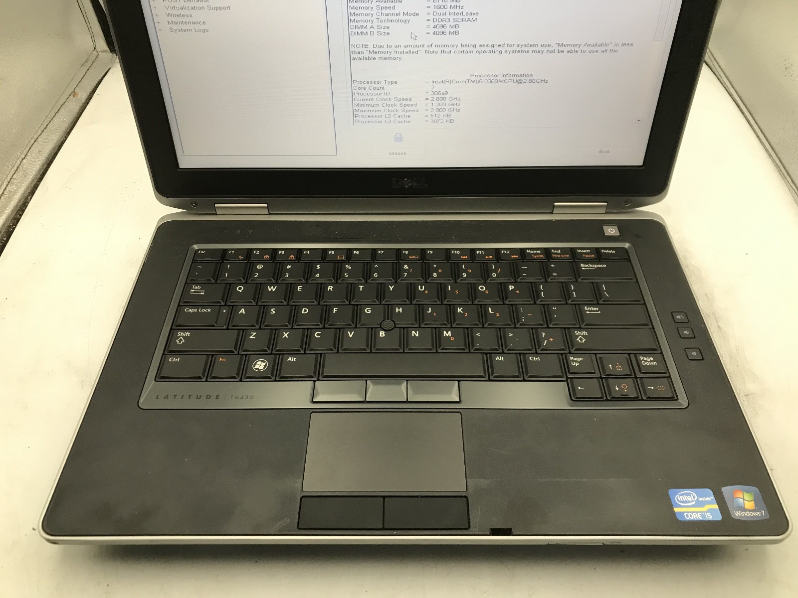 DELL LATITUDE E6430 – BOOTS TO BIOS/LOCKED – INTEL I5 3360U – 8GB RAM – READ -BB