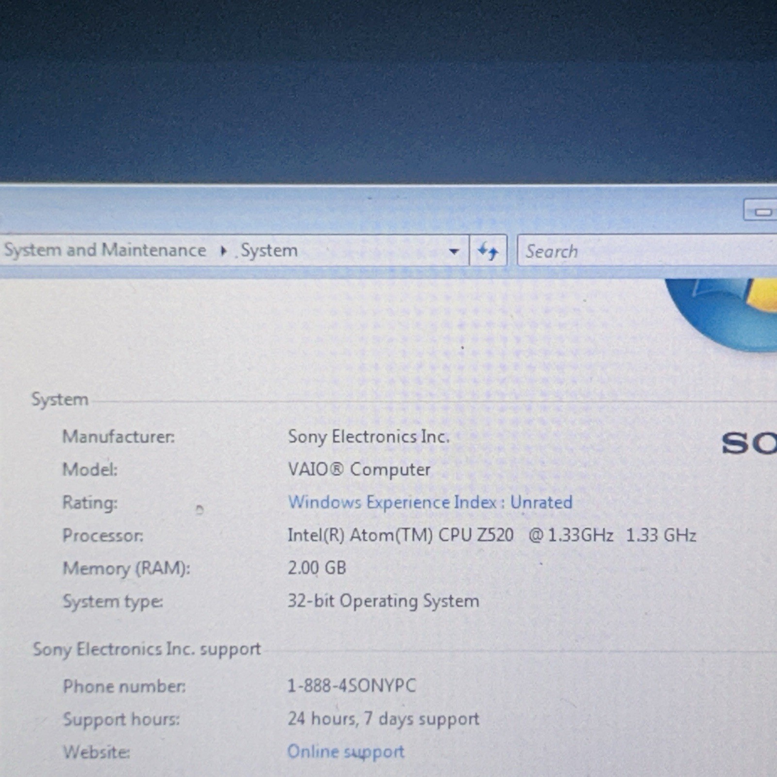 Rare Lightly Used Sony Vaio VGN-P530H RAM 2 gb HDD 60 gb, 1.33 GHz, tested, lot.