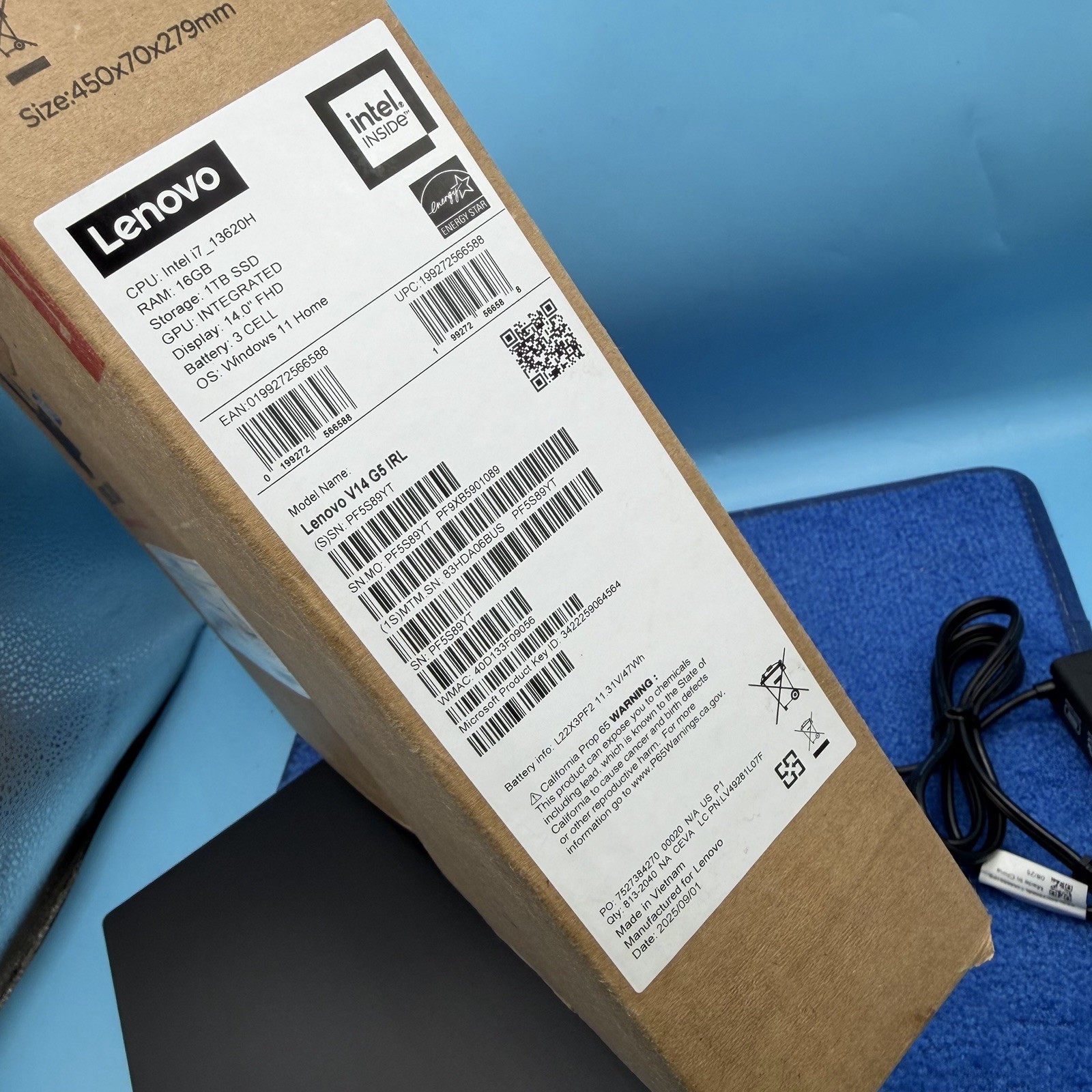 Lenovo V14 G5, 14″ FHD, i7-13620H, 16GB RAM, 1TB SSD, Win 11 Pro