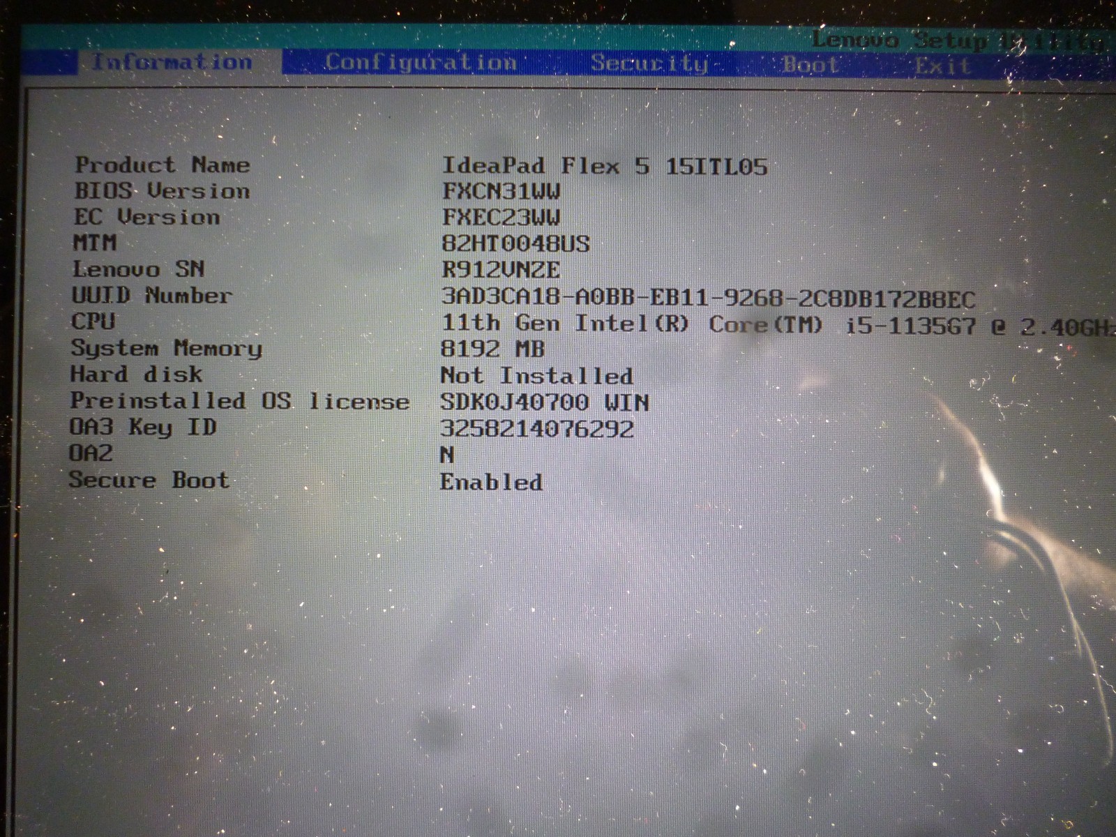 Lenovo IdeaPad Flex 5 15ITL05 Core I5-1135G7 8GB RAM NO HD/OS