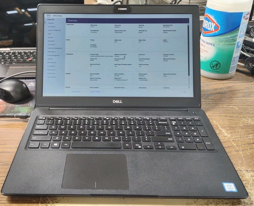 Dell Latitude 3500 Laptop W/ i5-8265U, 8GB, 512GB.