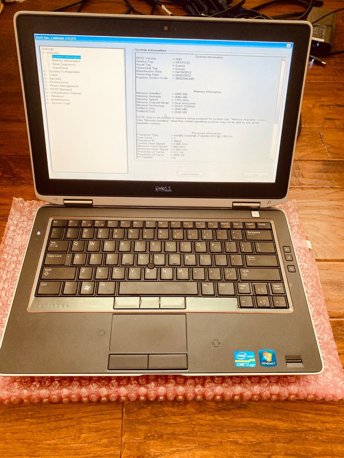 GENUINE DELL LATITUDE 6320 i7 2.8GHz RAM 2x2GB HDD 500GB ACTIVATED WINDOWS 10PRO